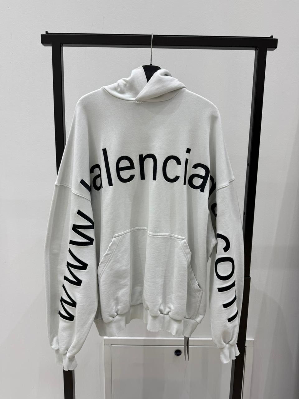 Balenciaga White distressed Balenciaga.com Hoodie