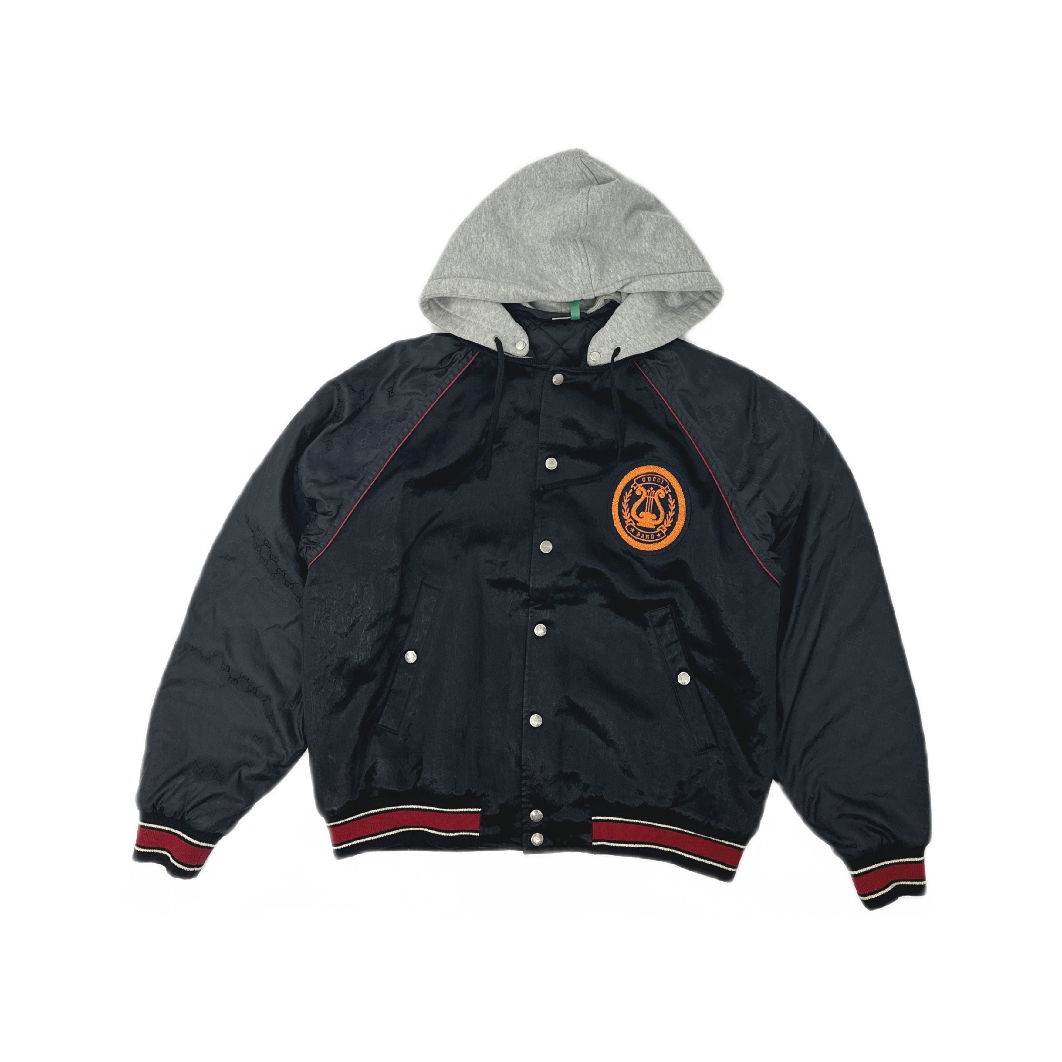 Gucci Gucci GG Lyre Patch Hooded Bomber Size 46 Size US S / EU 44-46 / 1 - 1 Thumbnail