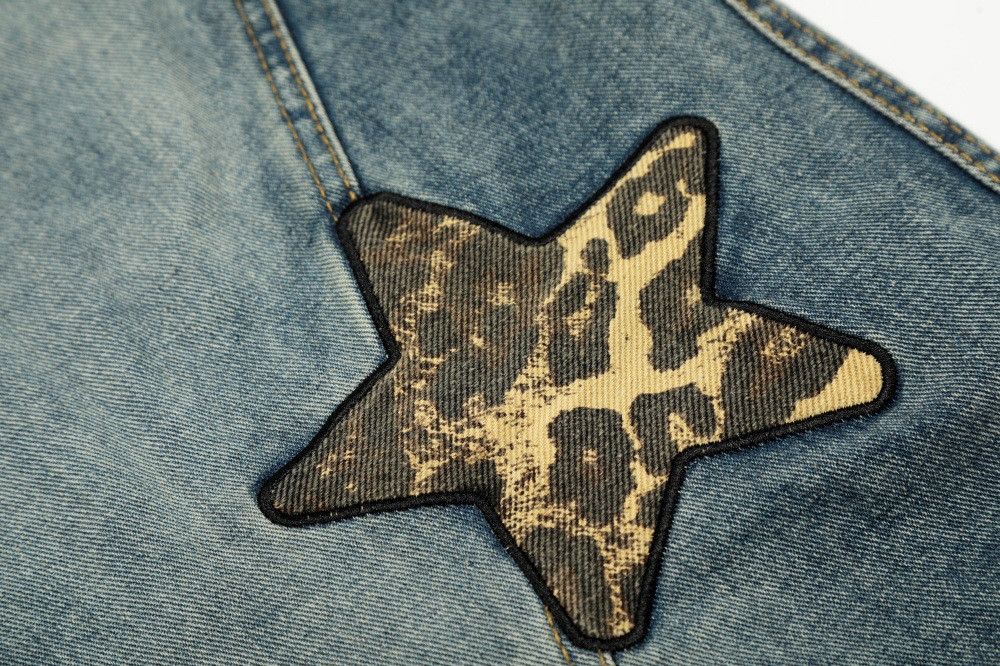 Jean American men's star embroidered scimitar lace-up jeans Size US 32 / EU 48 - 4 Thumbnail
