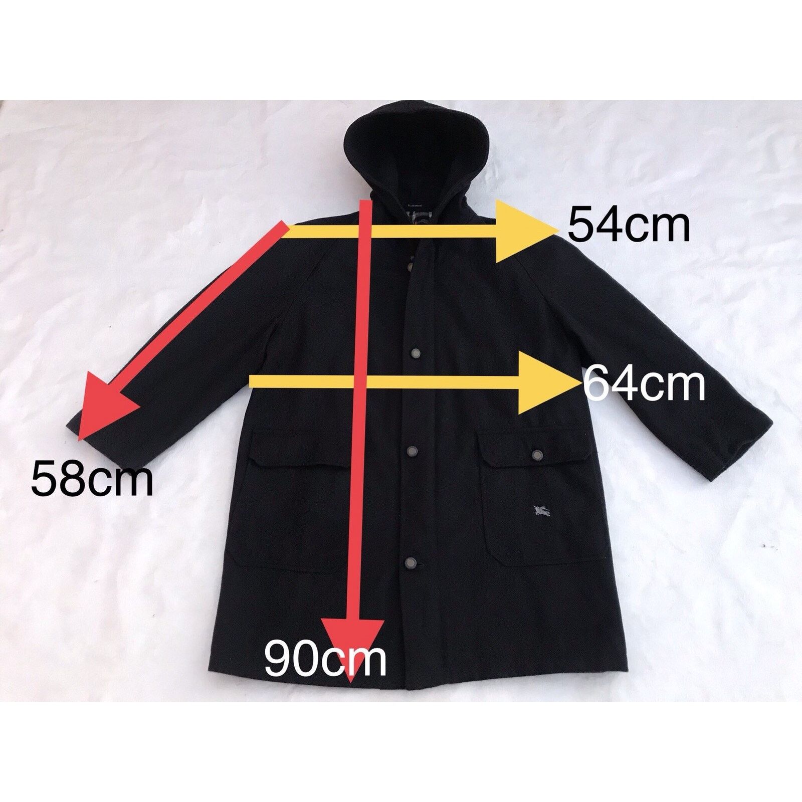 Burberry burberry coat jacket hooded wool nova check blue navy men Size US L / EU 52-54 / 3 - 11 Thumbnail