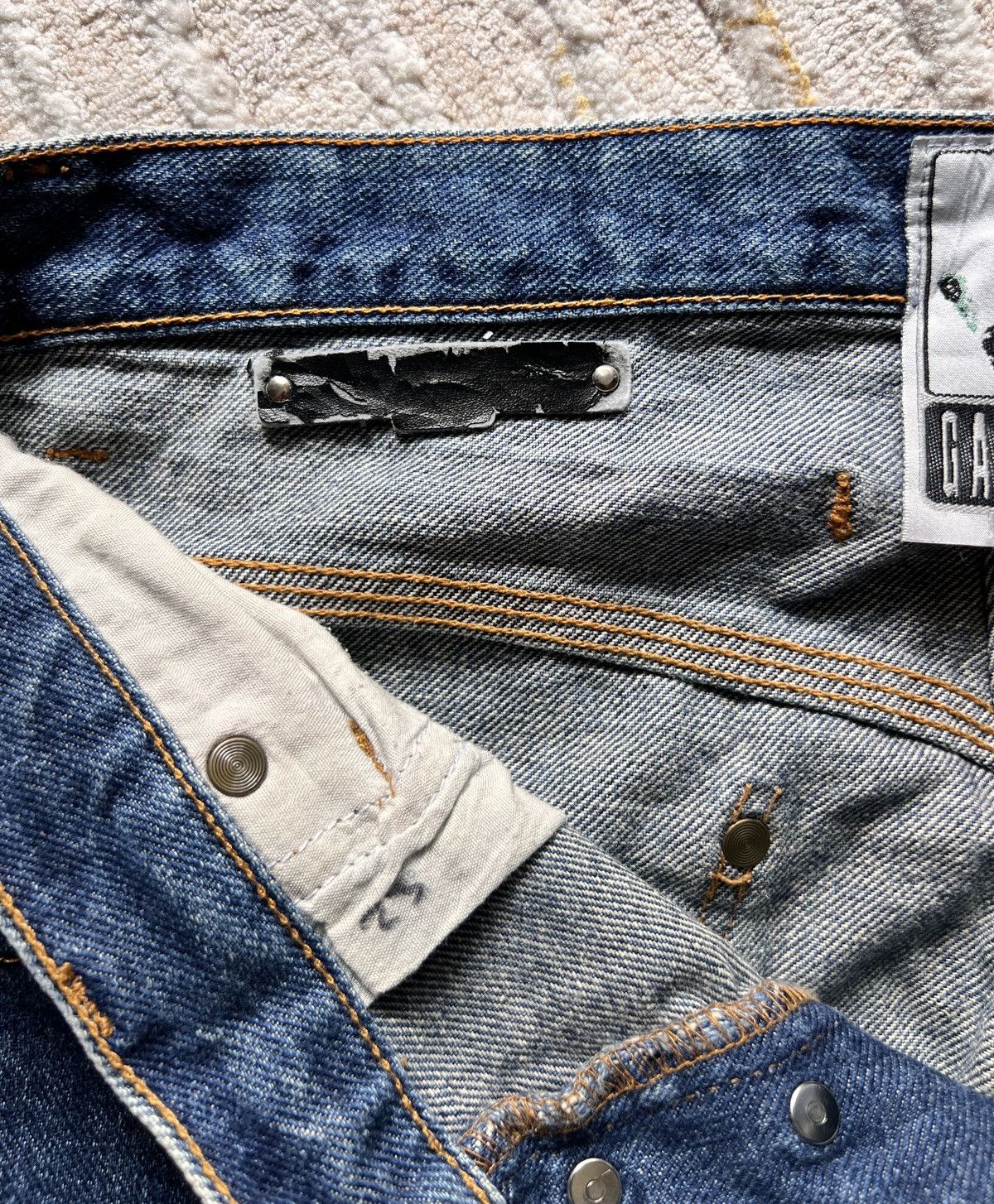 Designer × Jean Paul Gaultier Vintage JPG Gaultier Jeans Straight Wide Denim Jeans Size US 30 / EU 46 - 11 Thumbnail