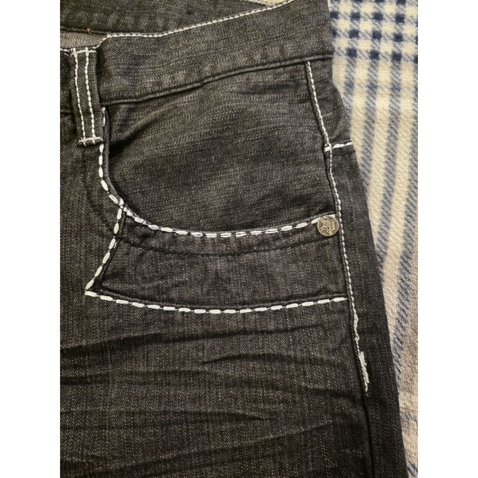 Southpole VINTAGE Southpole Jeans Baggy Black 38x32 Mens Embroidered Pocket Denims 90s Grunge Straight Modern Classic Seasonal Fall Spring Summer Winter Mens Size US 38 / EU 54 - 7 Thumbnail