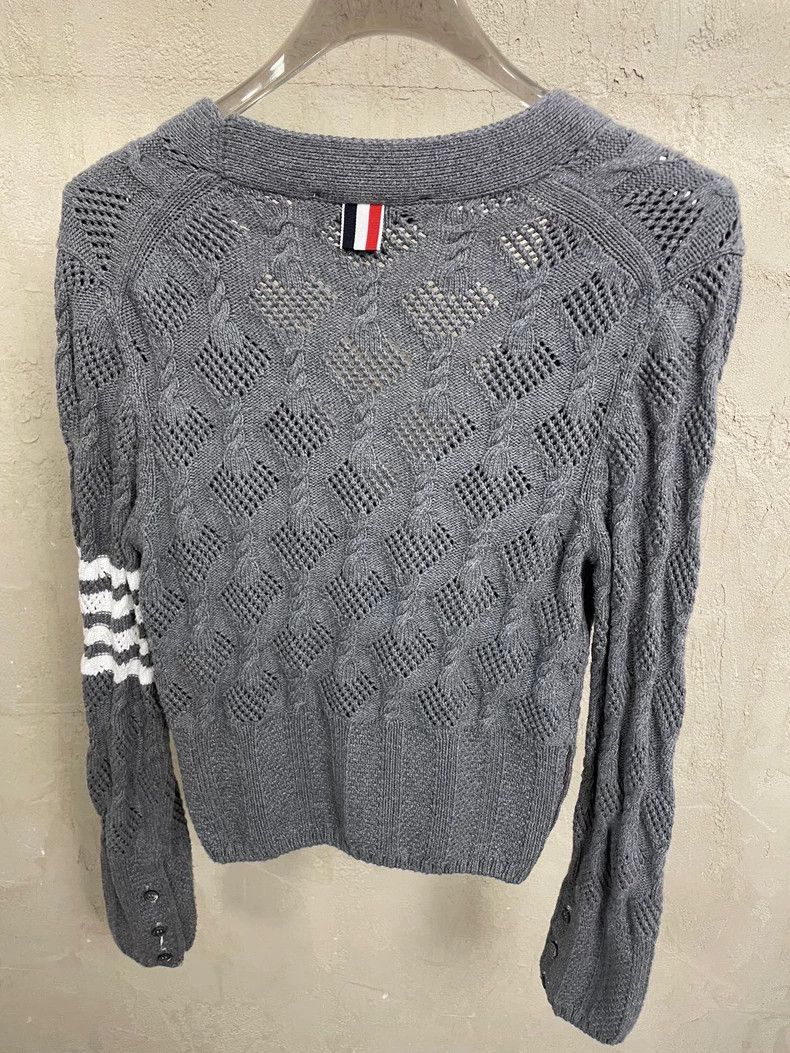 Thom Browne Thom Browne Gray knit cardigan Size XS / US 0-2 / IT 36-38 - 4 Thumbnail