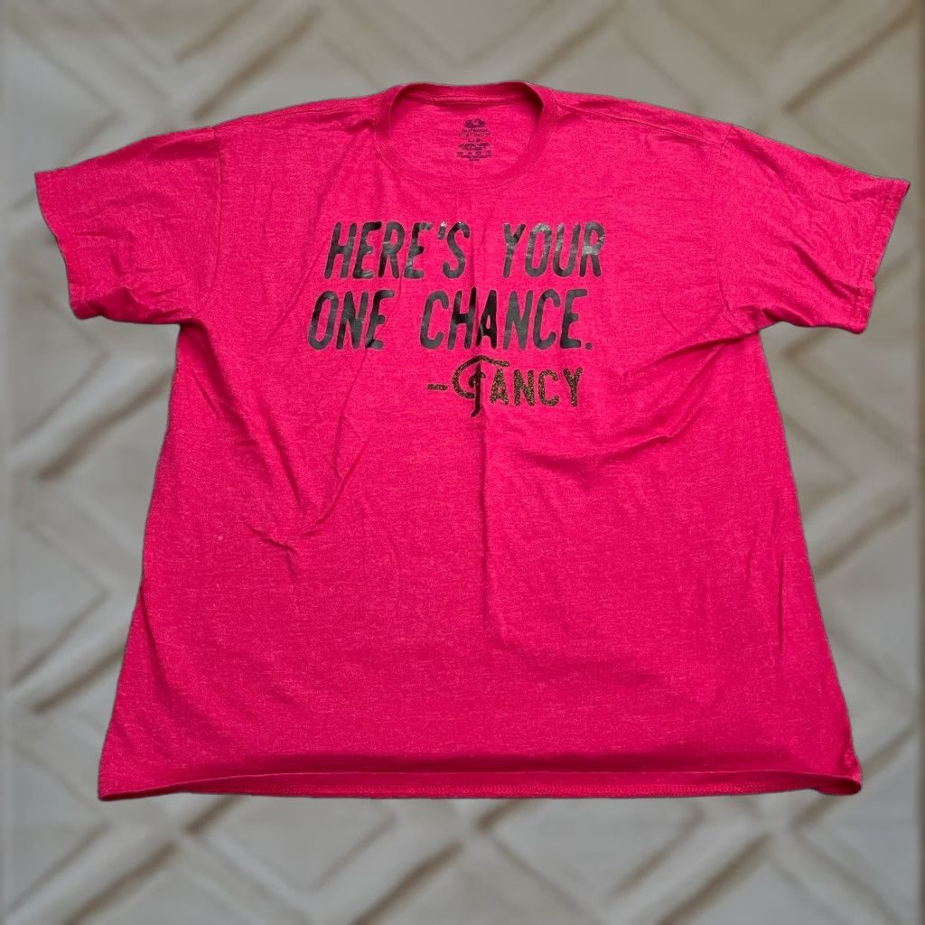 Fruit Of The Loom Fruit of the Loom T-Shirt Womens Large Red Graphic Print Casual Style Modern Lyrics Size L / US 10 / IT 46 - 1 Thumbnail