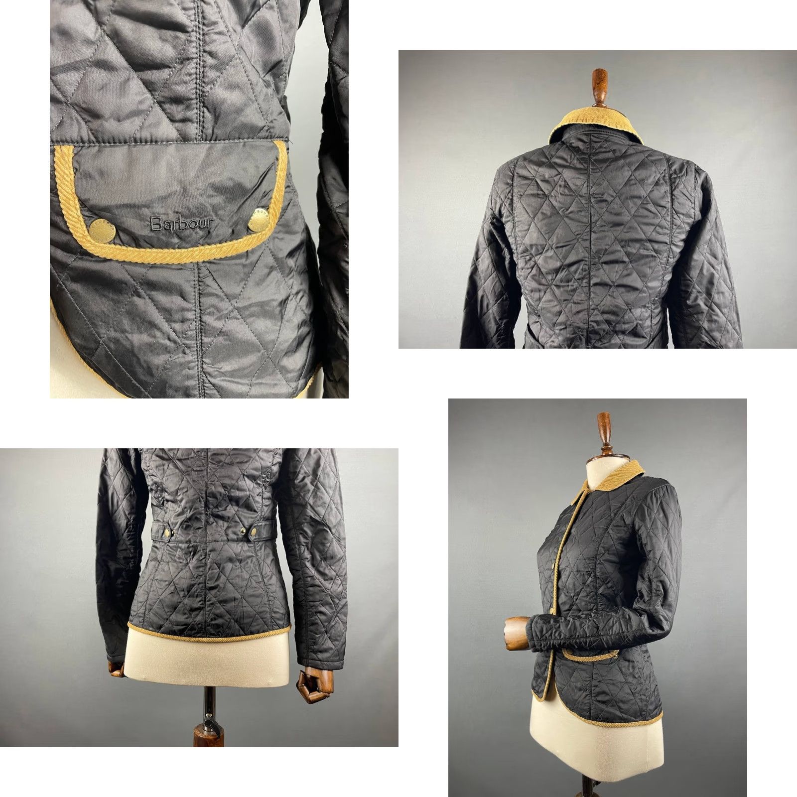 Barbour Barbour Jacket Women's Size 34 Black Long Sleeve Button Collared Business Casual Formal Travel Pocket Size XXS / US 00 / IT 34 - 8 Thumbnail