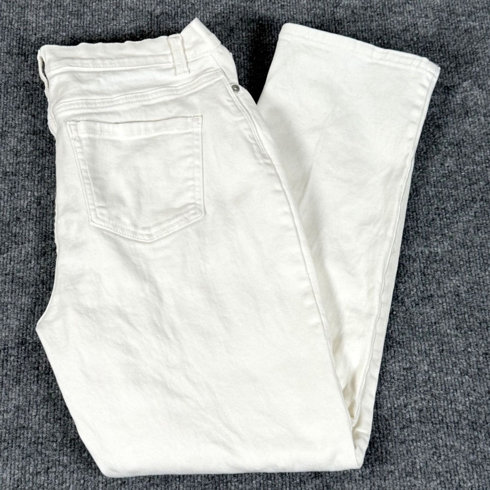 Gloria Vanderbilt Gloria Vanderbilt Amanda Jeans White Straight Womens 10 Denim Cotton Blend Pockets Stretch Classic Fit Inseam 27.5in Rise 10.5in Zip Button Size 32" / US 10 / IT 46 - 2 Thumbnail