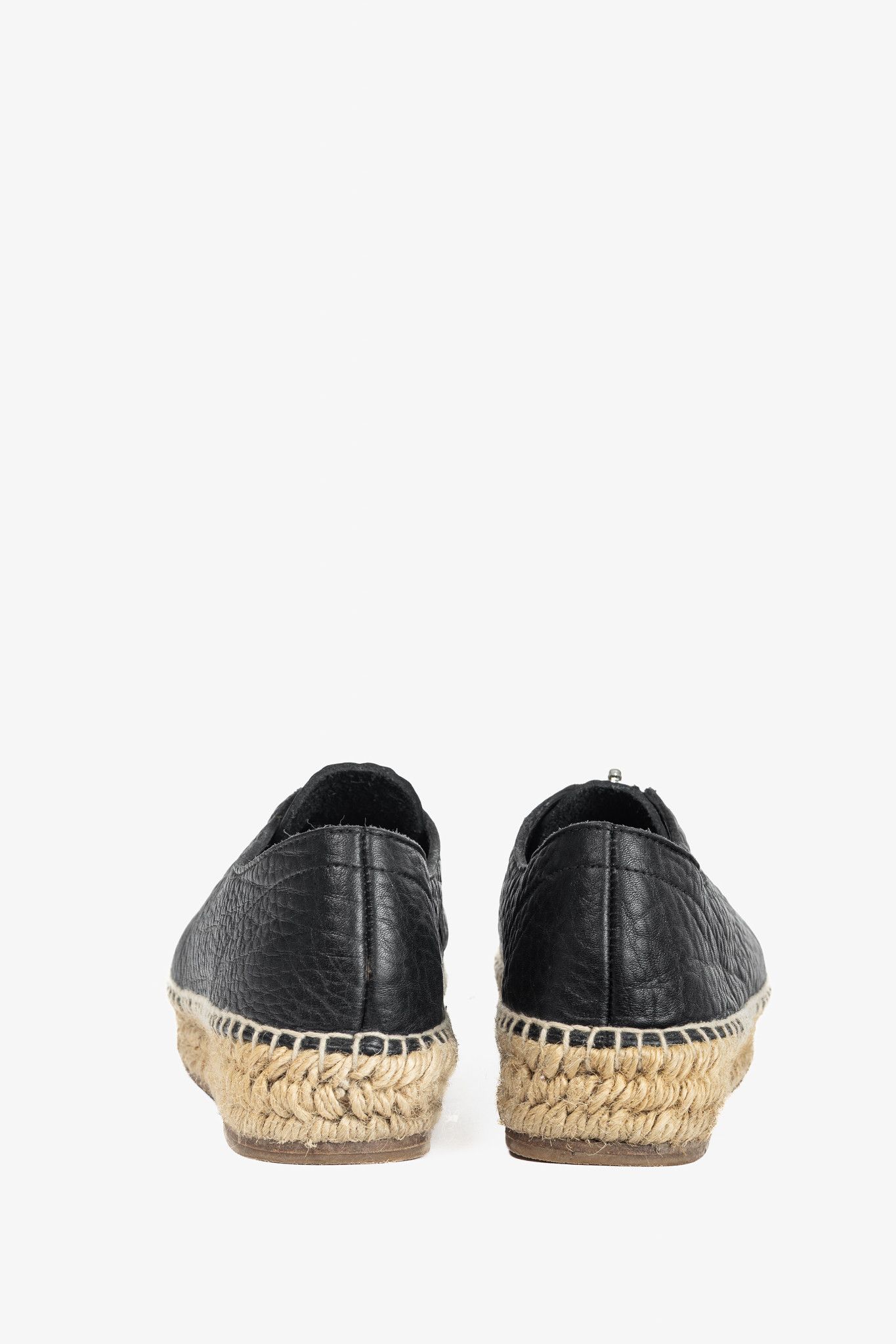 Alexander Wang Alexander Wang Devon Black Leather Espadrille Sneakers Size US 5.5 / IT 35.5 - 3 Thumbnail