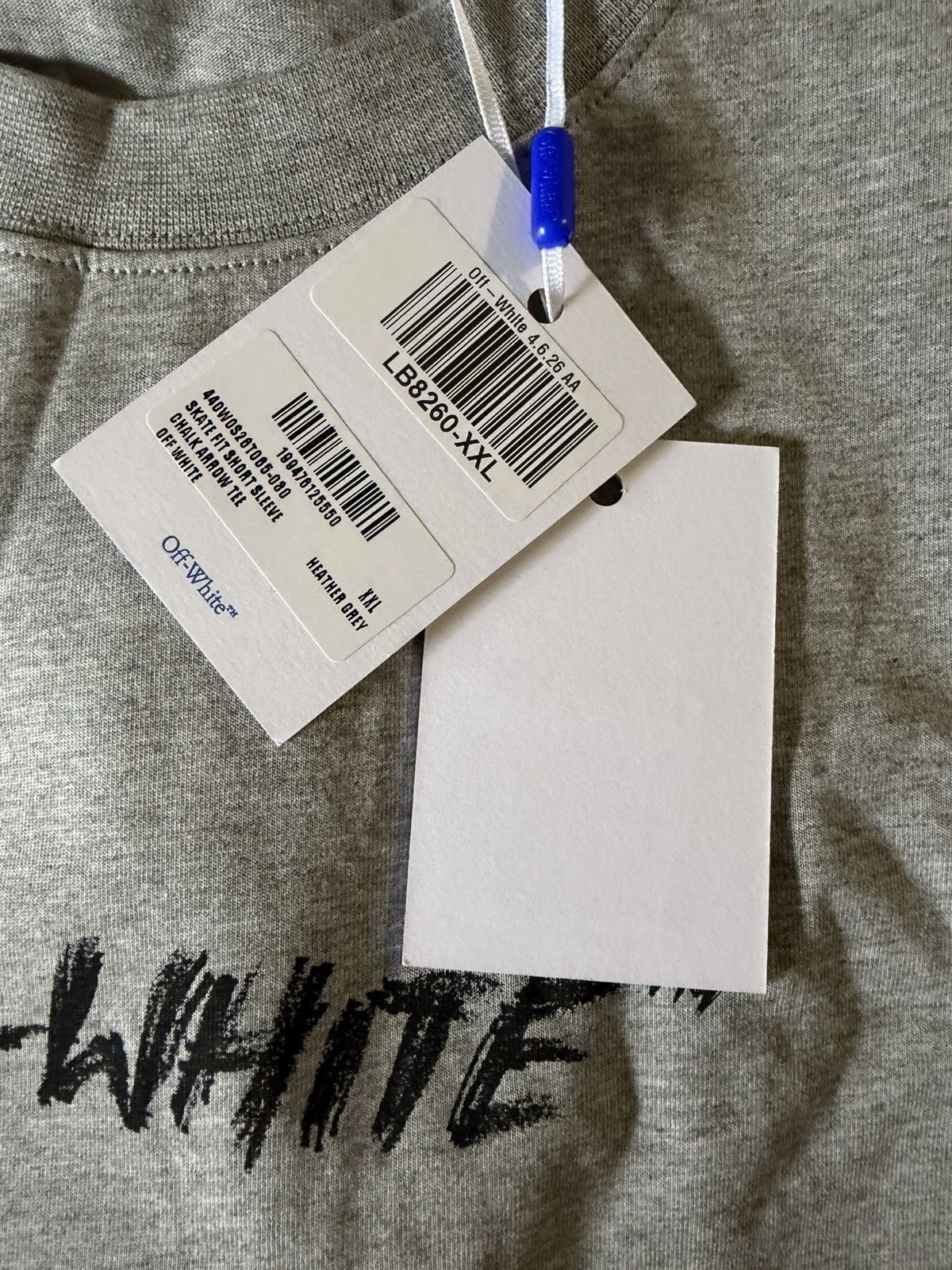Off-White Off-White Chalk Arrow Skate Fit Tee Heather Grey Size XXL Size US XXL / EU 58 / 5 - 4 Thumbnail