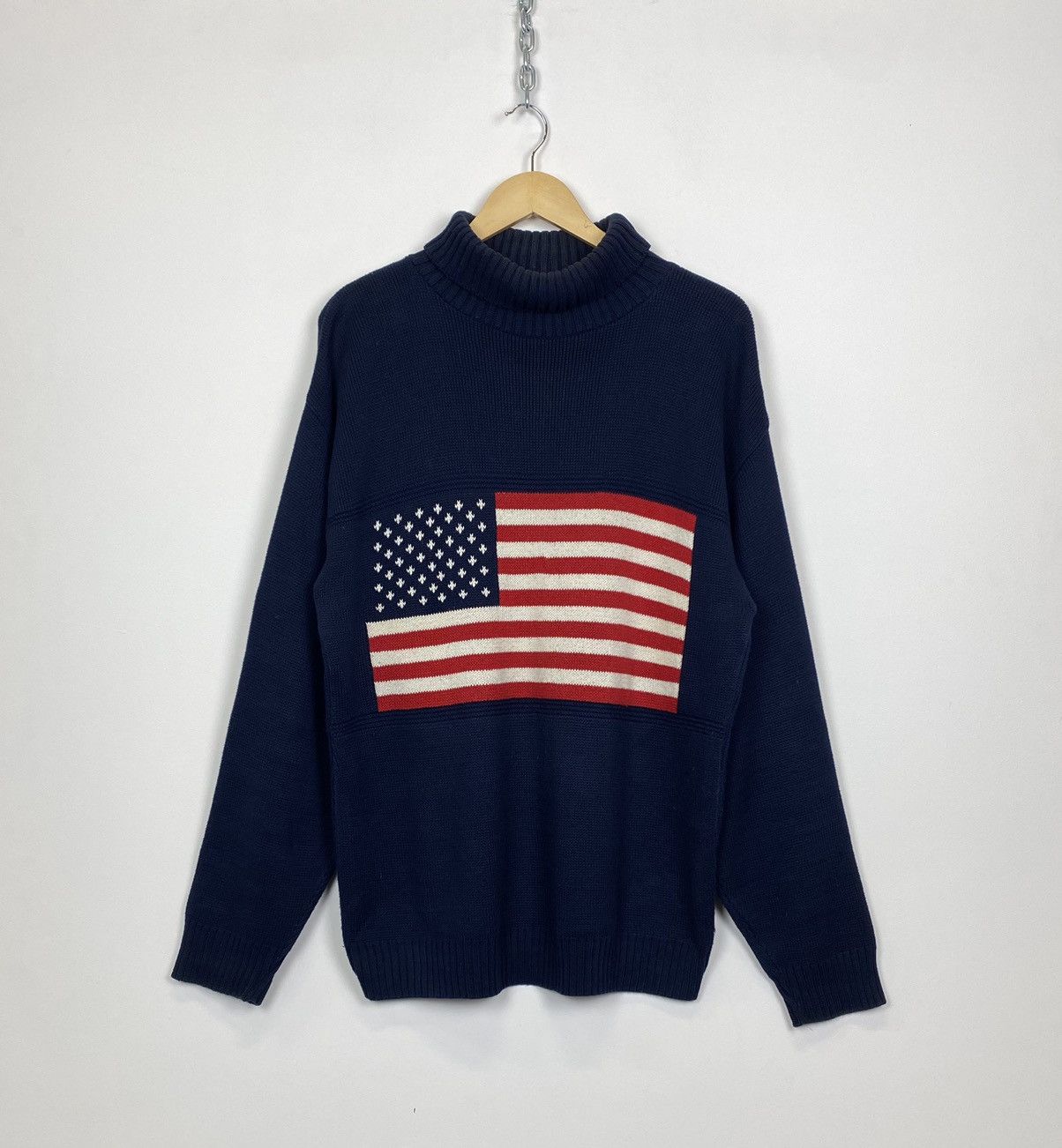 Other 🇺🇸 Vintage American Creations Knit USA Flag Sweater High Neck Size US S / EU 44-46 / 1 - 1 Thumbnail