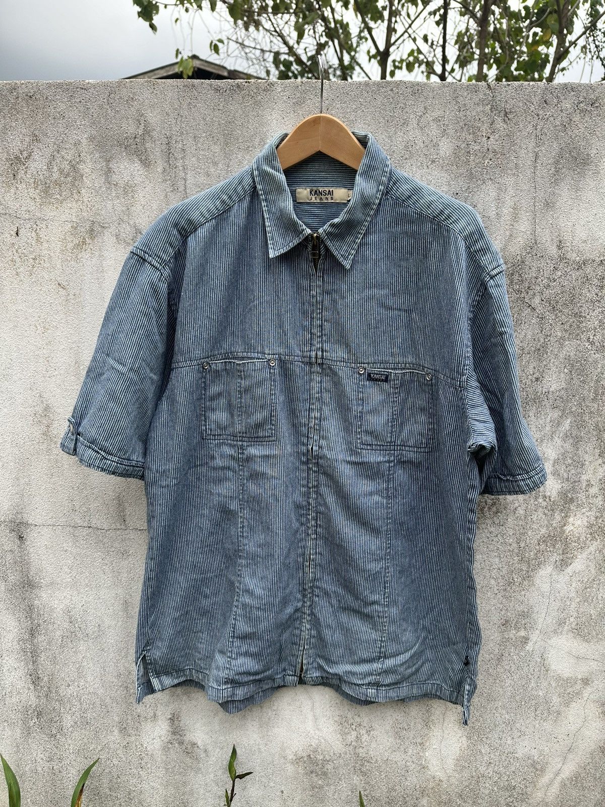 Kansai Yamamoto Kansai hikori denim zipper shirts Size US L / EU 52-54 / 3 - 1 Thumbnail