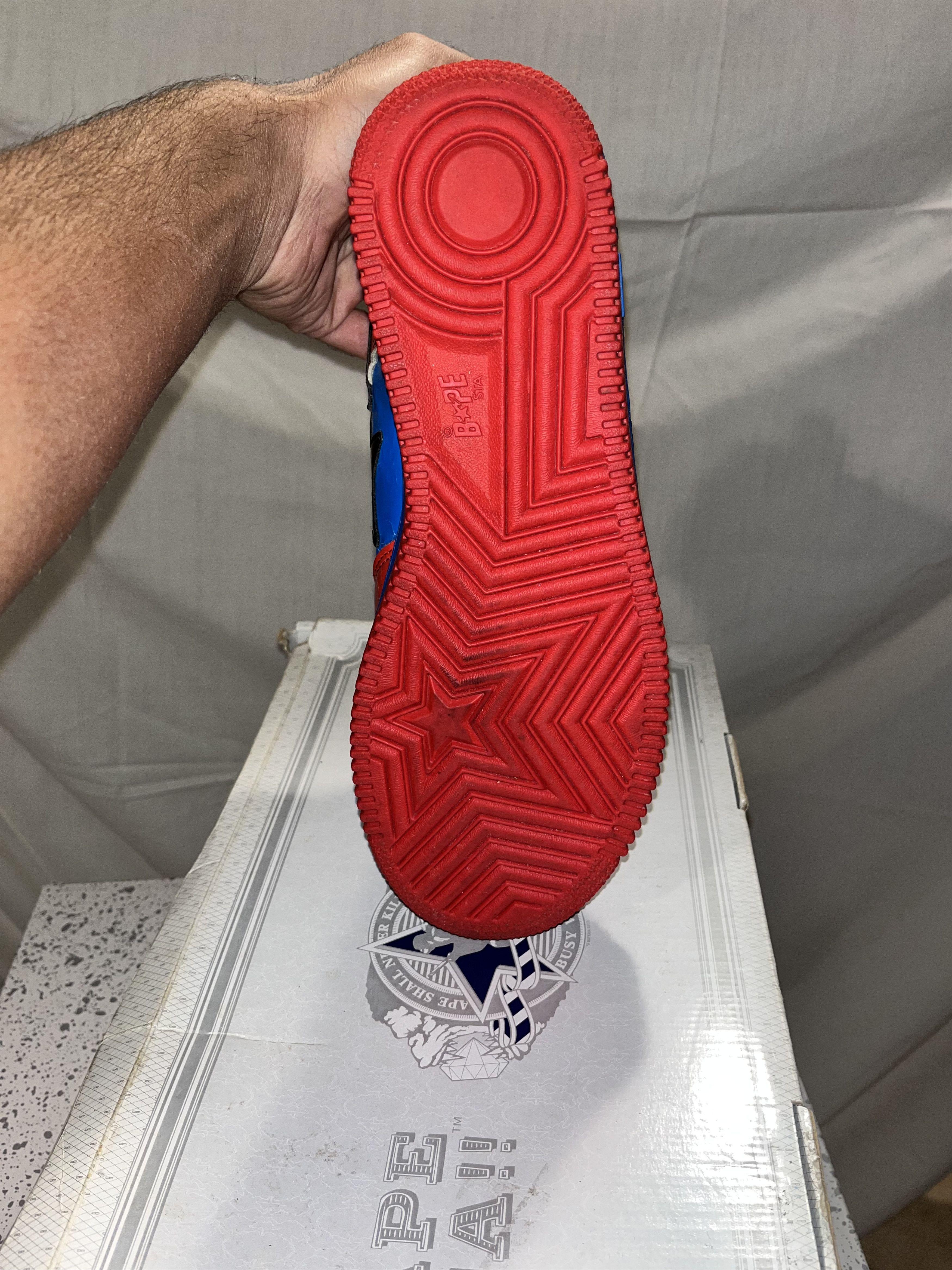 Bape Marvel x A Bathing Ape Spiderman Red/ Blue Bapesta Nigo Size US 8 / EU 41 - 12 Thumbnail