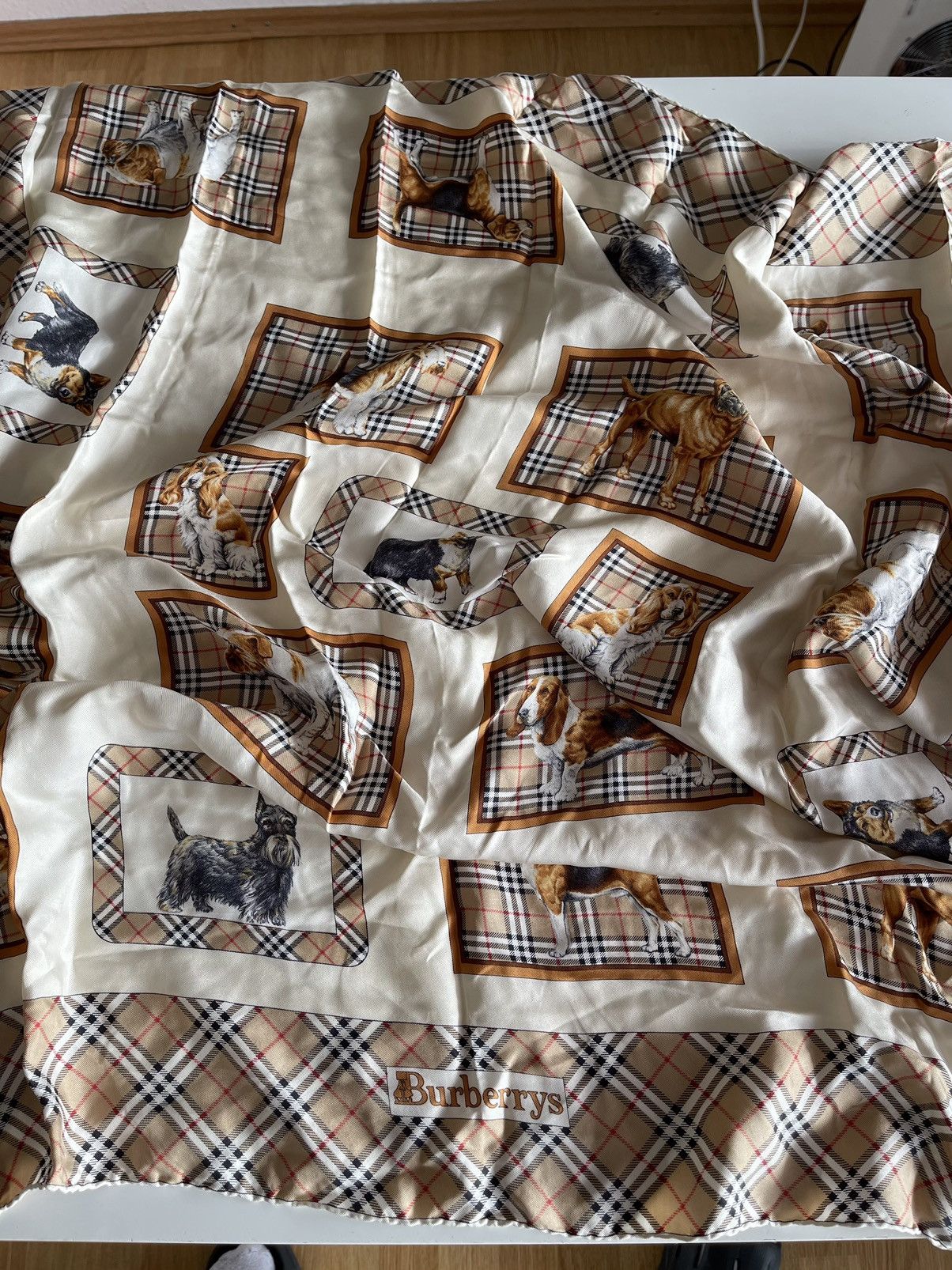 image of Handkerchief Scarf Burberry Vintage Luxury Italy Silk in Orange, Men's
