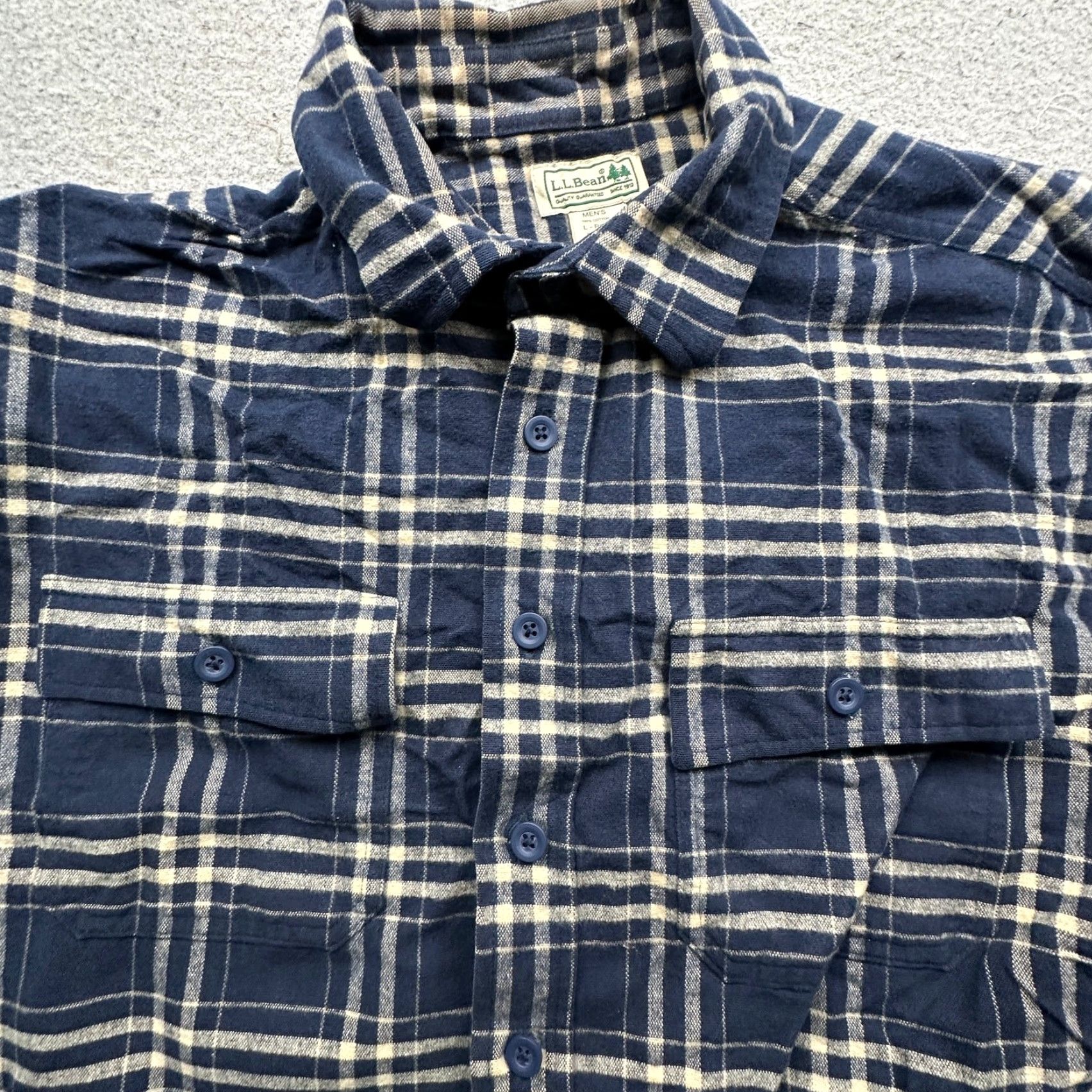 Vintage L.L.Bean MT06 Blue Plaid Pocket Button Up Flannel Shirt Mens Large Long Sleeve Size US L / EU 52-54 / 3 - 8 Thumbnail