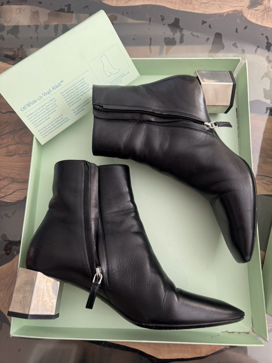 Off-White Off-White Napa Hexnut Ankle Bootie Black Italian Leather Size US 8 / IT 38 - 1 Thumbnail