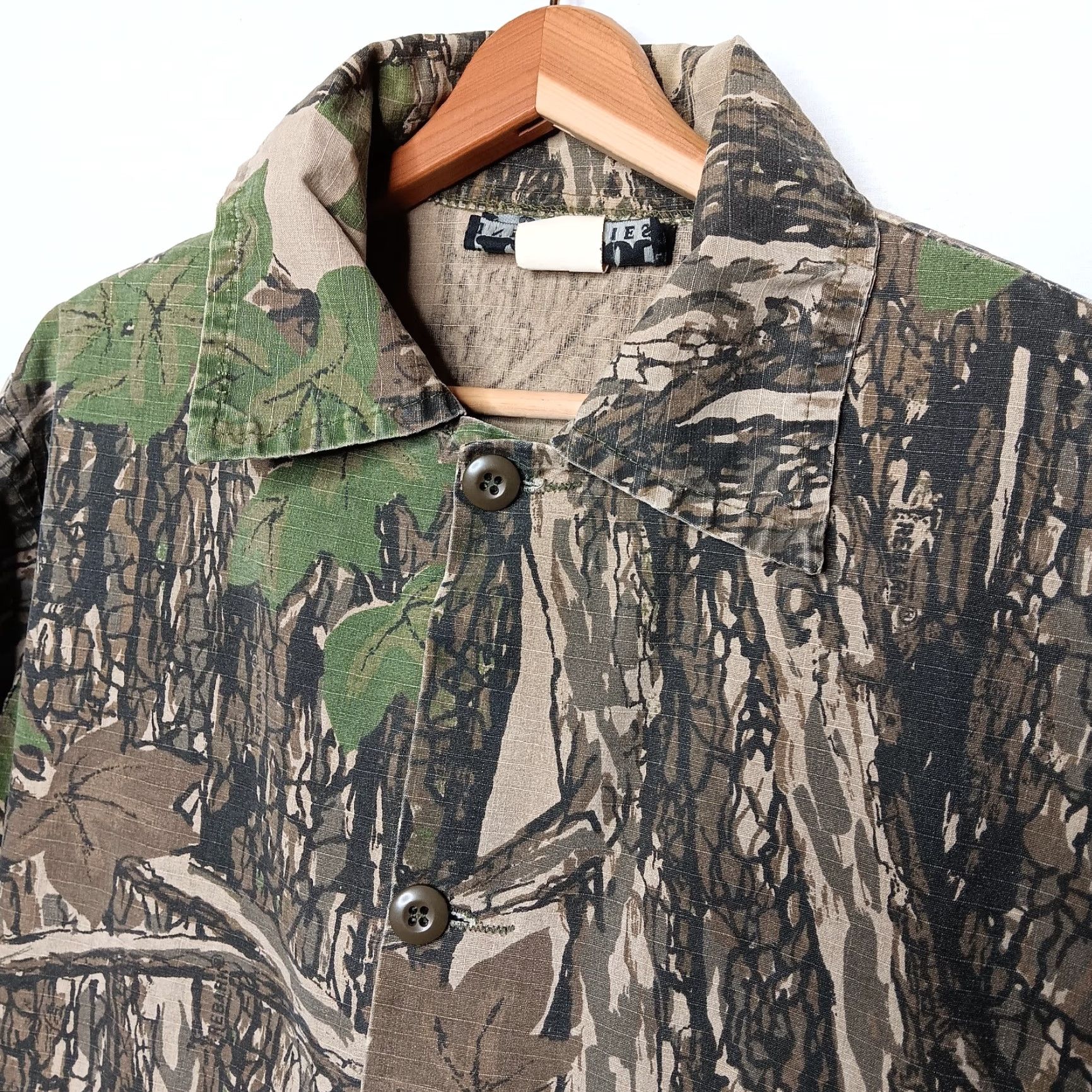 Bark VINTAGE Patriot Industries Jacket M Tree Bark Camo Hunting Distressed Outdoors Green and Brown Men Regular Lightweight Mid-Length Size US M / EU 48-50 / 2 - 2 Thumbnail