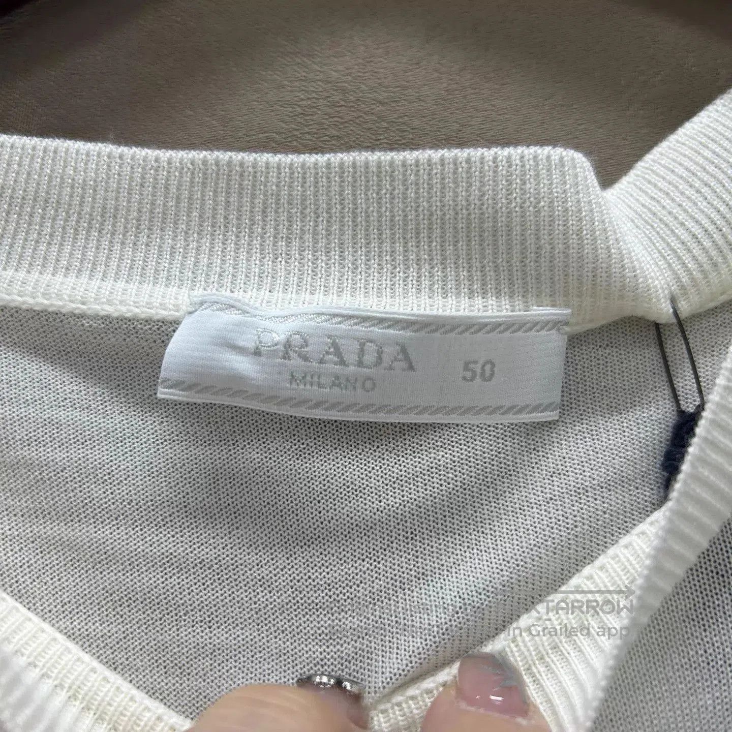 Prada White Long-Sleeve Knit Top. Size US M / EU 48-50 / 2 - 3 Thumbnail