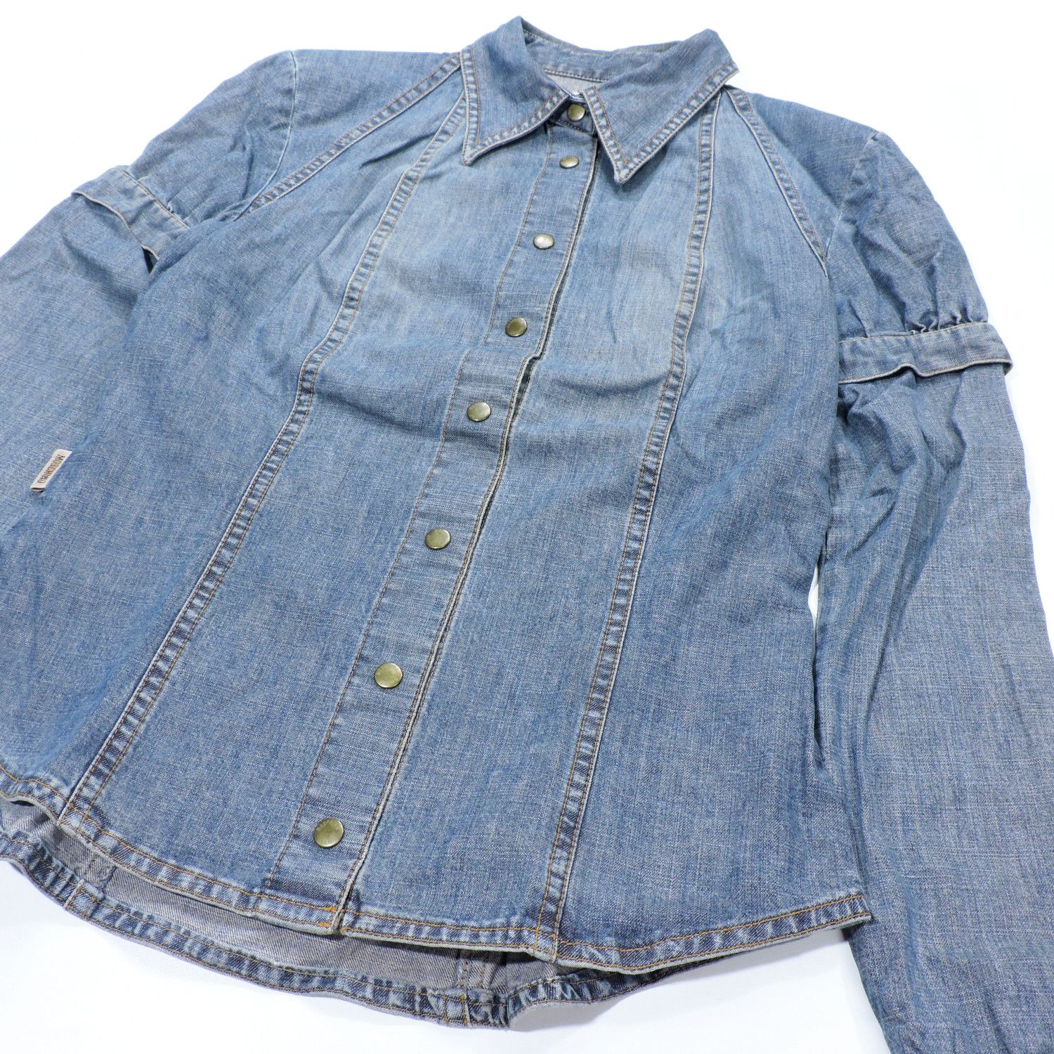 Moschino MOSCHINO JEANS DENIM PUFF LONG SLEEVE SHIRT Size S / US 4 / IT 40 - 7 Thumbnail