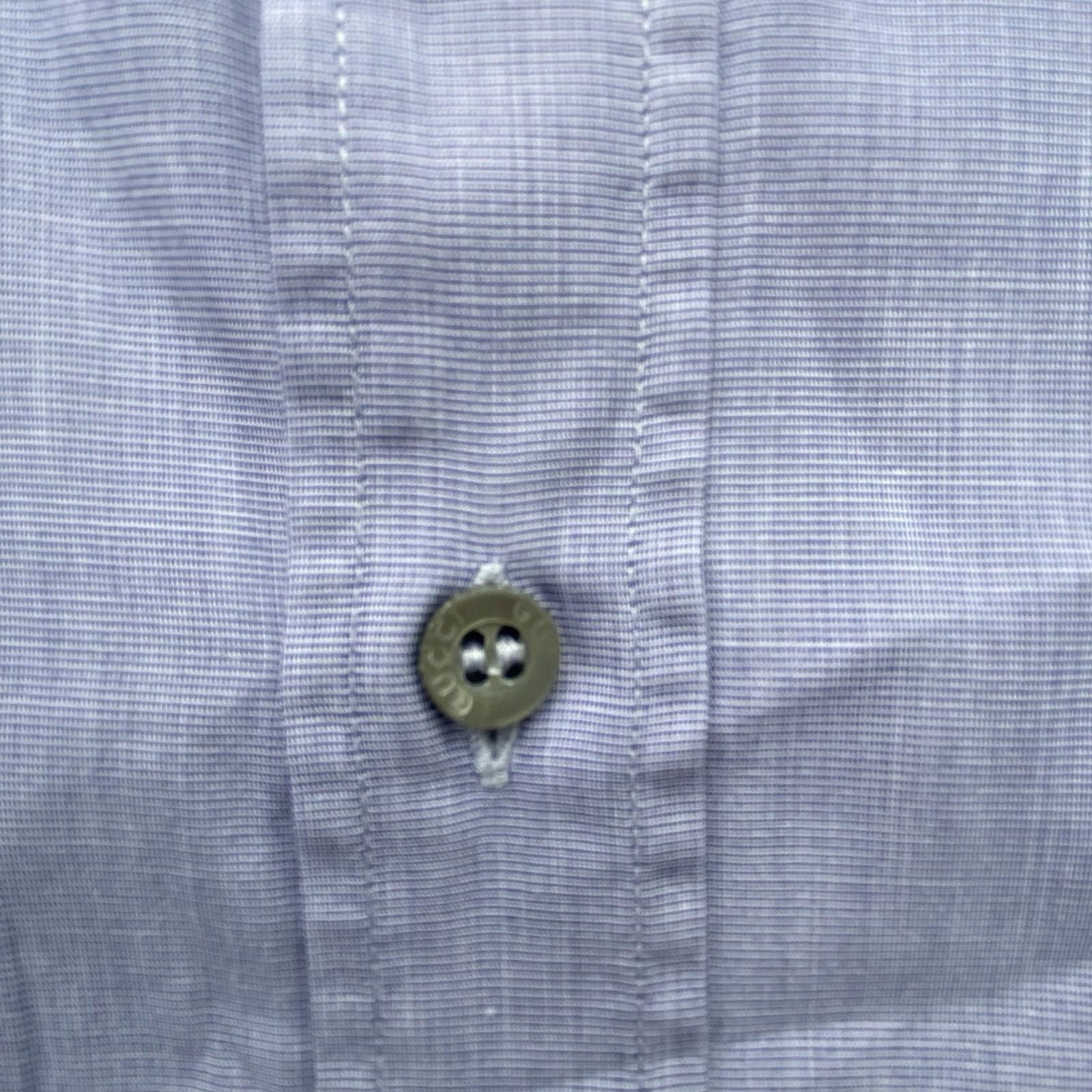 Gucci Gucci Men’s Button Up Shirt Blue Size 40/15.75 Size US M / EU 48-50 / 2 - 6 Thumbnail