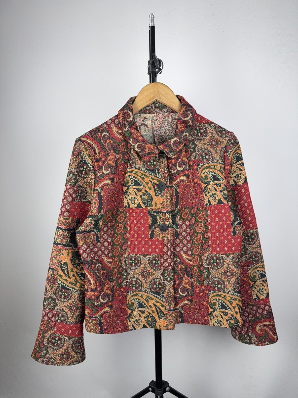 Japanese Brand Vintage Made in Italy Paisley Tapestry Jacket Wool Blend Size M / US 6-8 / IT 42-44 - 1 Thumbnail