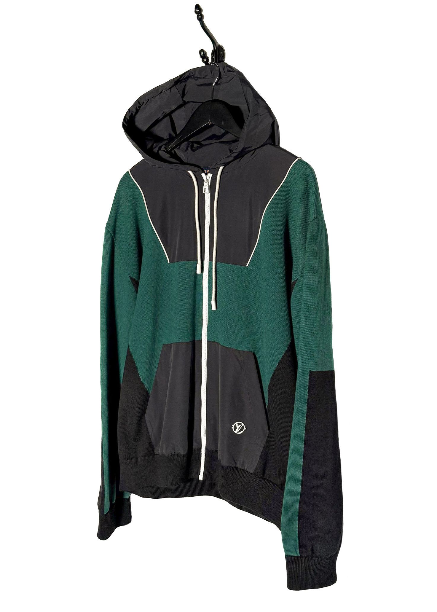 Louis Vuitton Louis Vuitton SS23 Green Black Colourblock Hybrid Zip Hoodie Size US XL / EU 56 / 4 - 2 Thumbnail