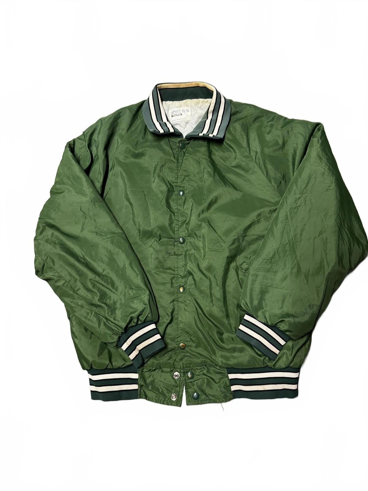Designer Vintage Sport King Green Bomber Jacket - Overpass Bar Size US L / EU 52-54 / 3 - 1 Thumbnail