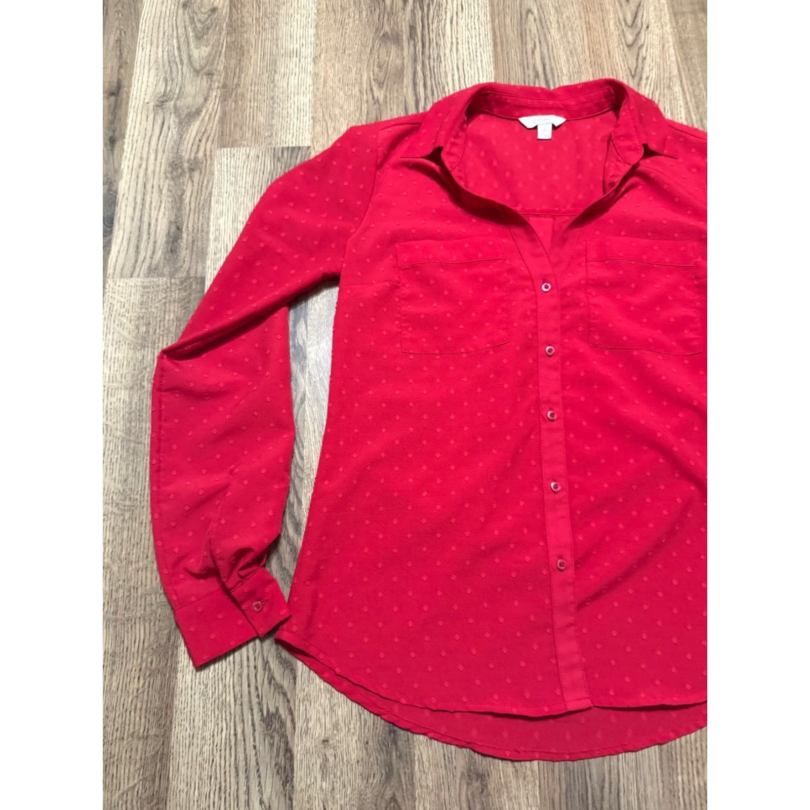 Vintage Candies Shirt Women's XS Red Long Sleeve Button-Up Shirt Size XS / US 0-2 / IT 36-38 - 3 Thumbnail