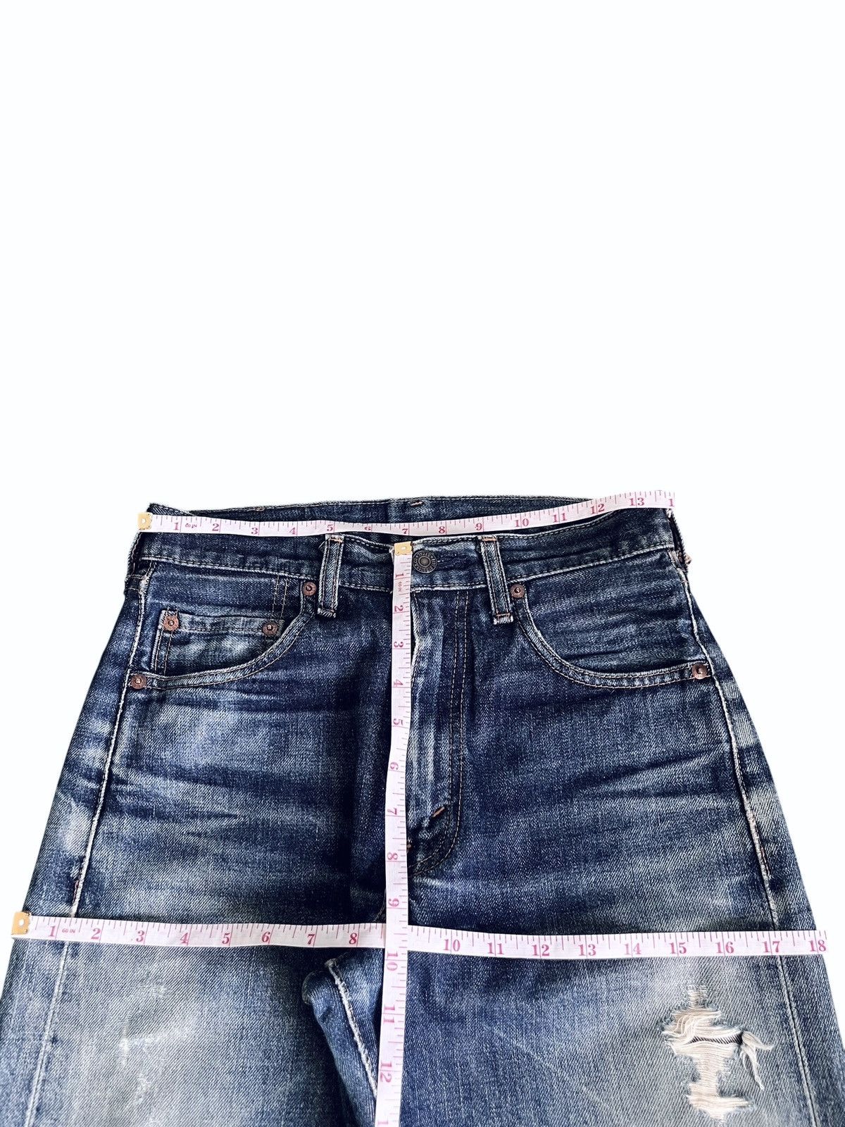 Levi's Vintage 80s Levis 551Z Big E Selvedge Talon Baggy Jeans Size US 28 / EU 44 - 6 Thumbnail
