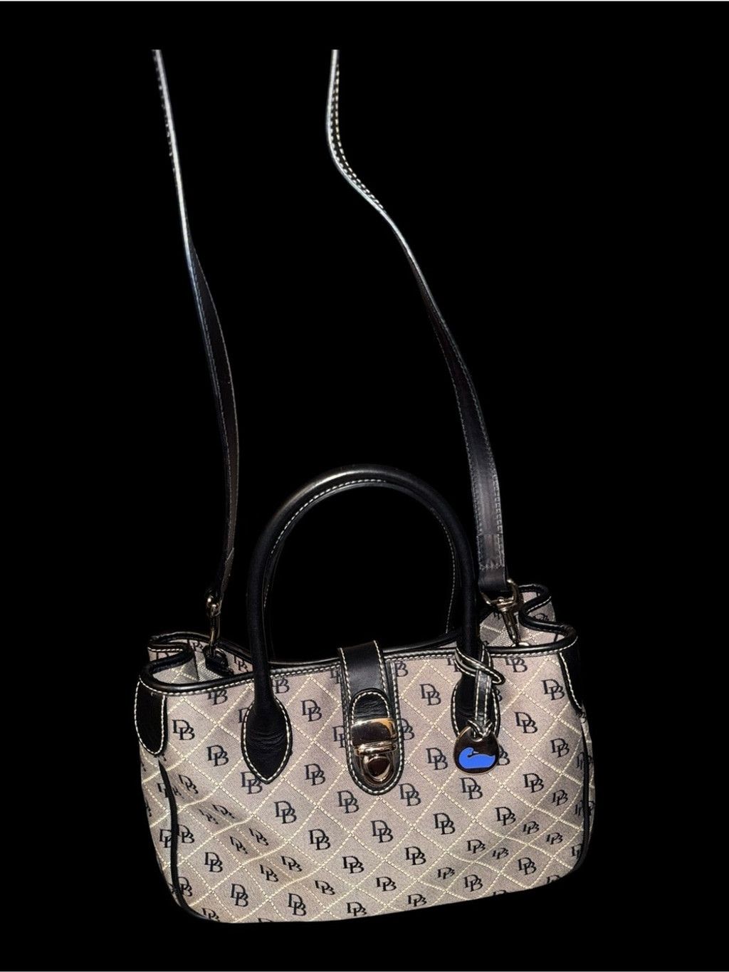 Dooney & Bourke Dooney & Bourke Black Monogram Satchel with Black Trim Size ONE SIZE - 9 Thumbnail