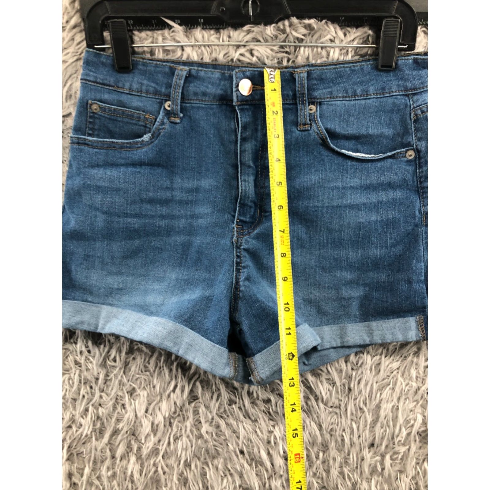 Vintage No Boundaries Shorts Womens Juniors Size 11 High Rise Medium Wash Blue Size 32" / US 10 / IT 46 - 4 Thumbnail