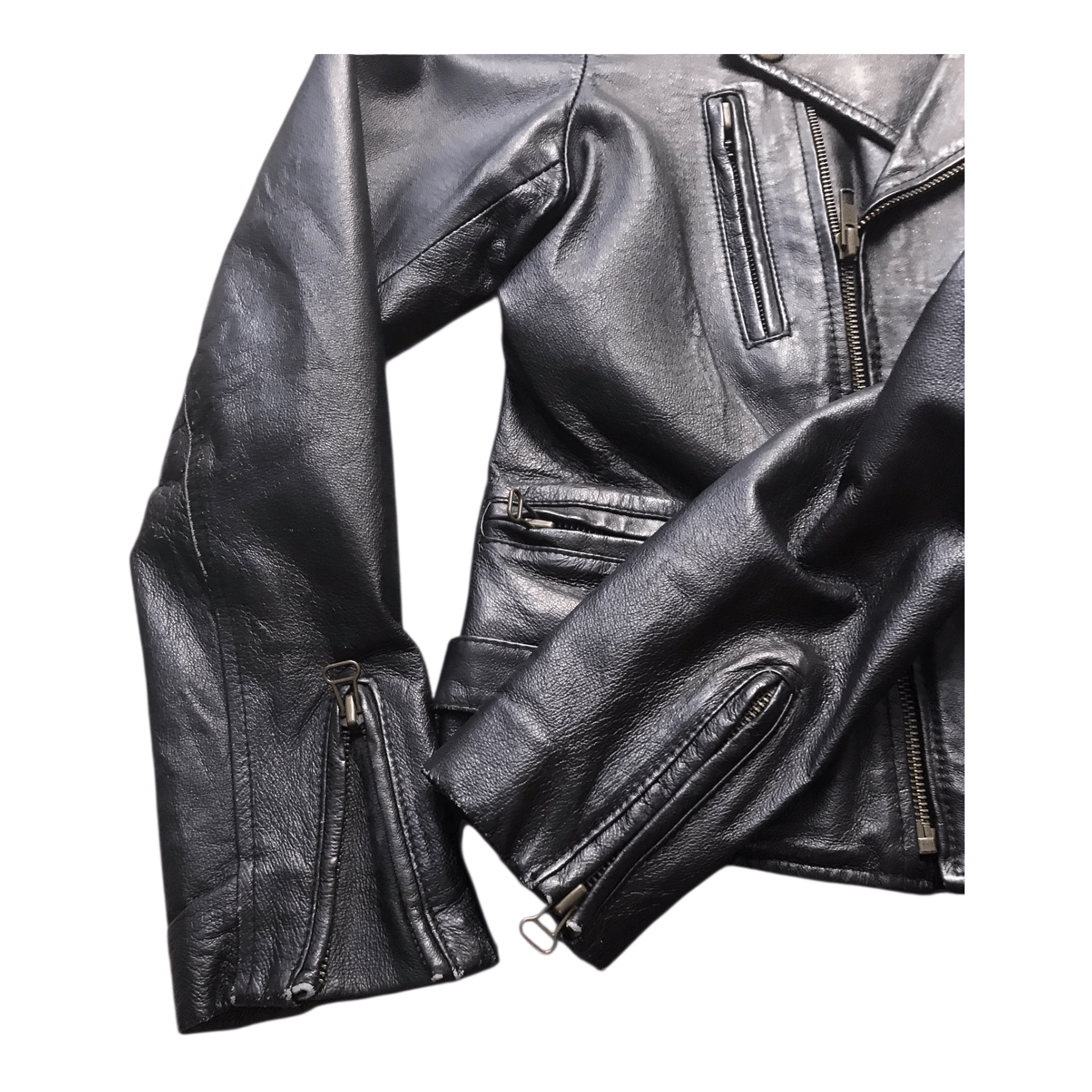 SHIPS Ship Leather Double collar Jacket Size US XS / EU 42 / 0 - 5 Thumbnail