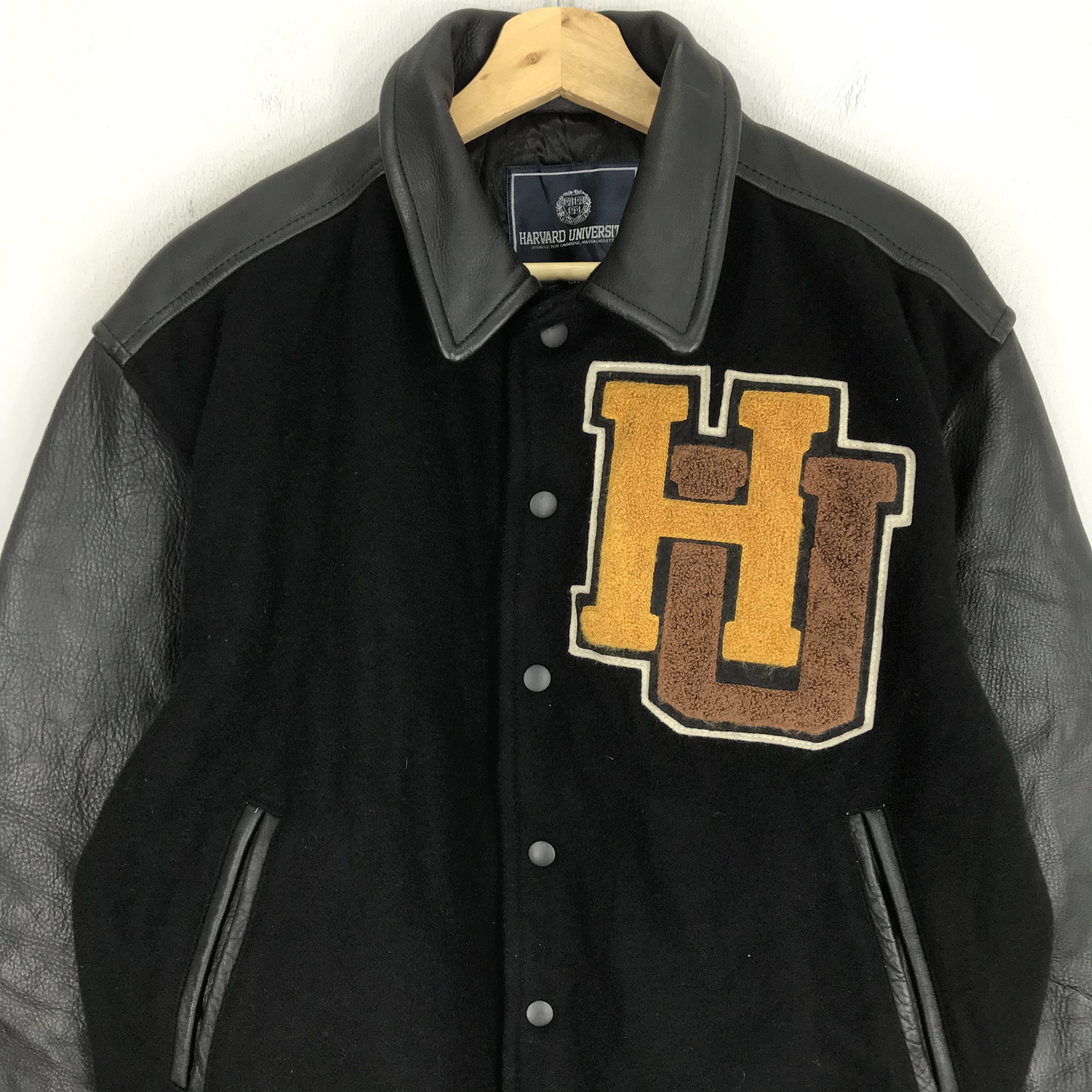 Vintage Vintage Harvard University Black Leather Varsity Homber Size US M / EU 48-50 / 2 - 4 Thumbnail