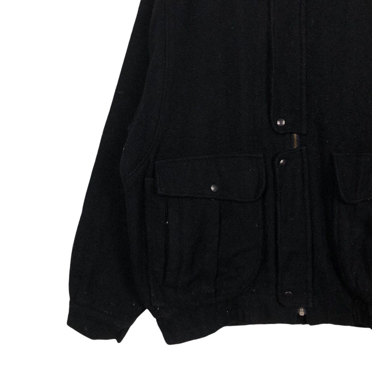 Japanese Brand Rich Black Vintage Wool Bomber Jacket Unbrandd Issey Miyake Size US L / EU 52-54 / 3 - 5 Thumbnail