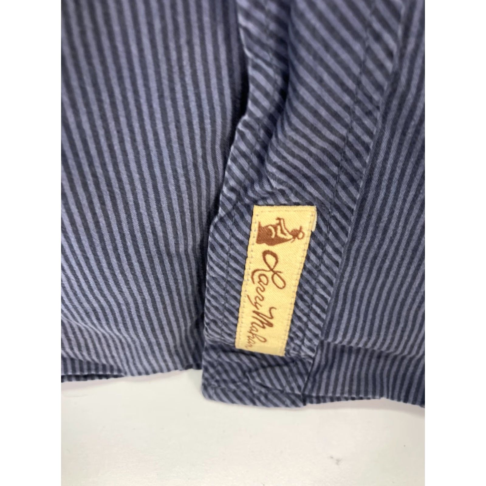 Vintage Larry Mahan Snap Front Shirt Mens M Blue Striped Long Sleeve Pockets Logo Cowboy Shirt Size US M / EU 48-50 / 2 - 5 Thumbnail