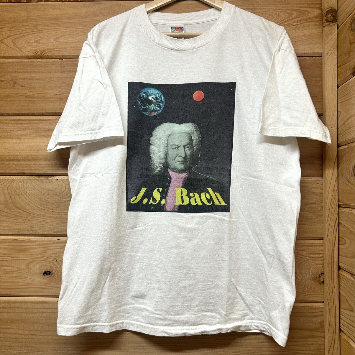 Vintage Vintage 90s J.S. Bach Trippy Earth Space Graphic T Shirt Size US L / EU 52-54 / 3 - 1 Thumbnail