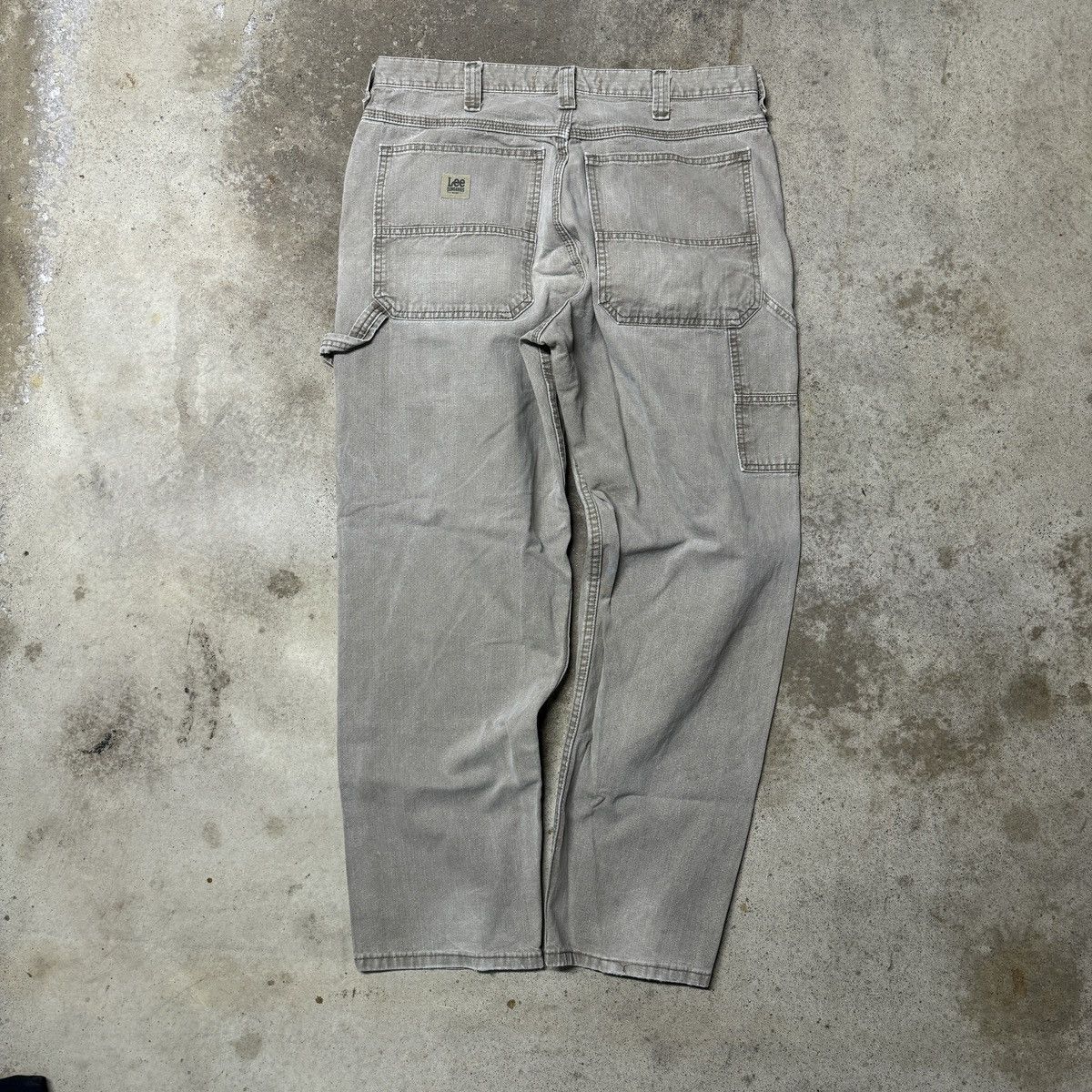 image of Lee Dungarees Faded Baggy Tan Carpenter Pants 34X31, Men's