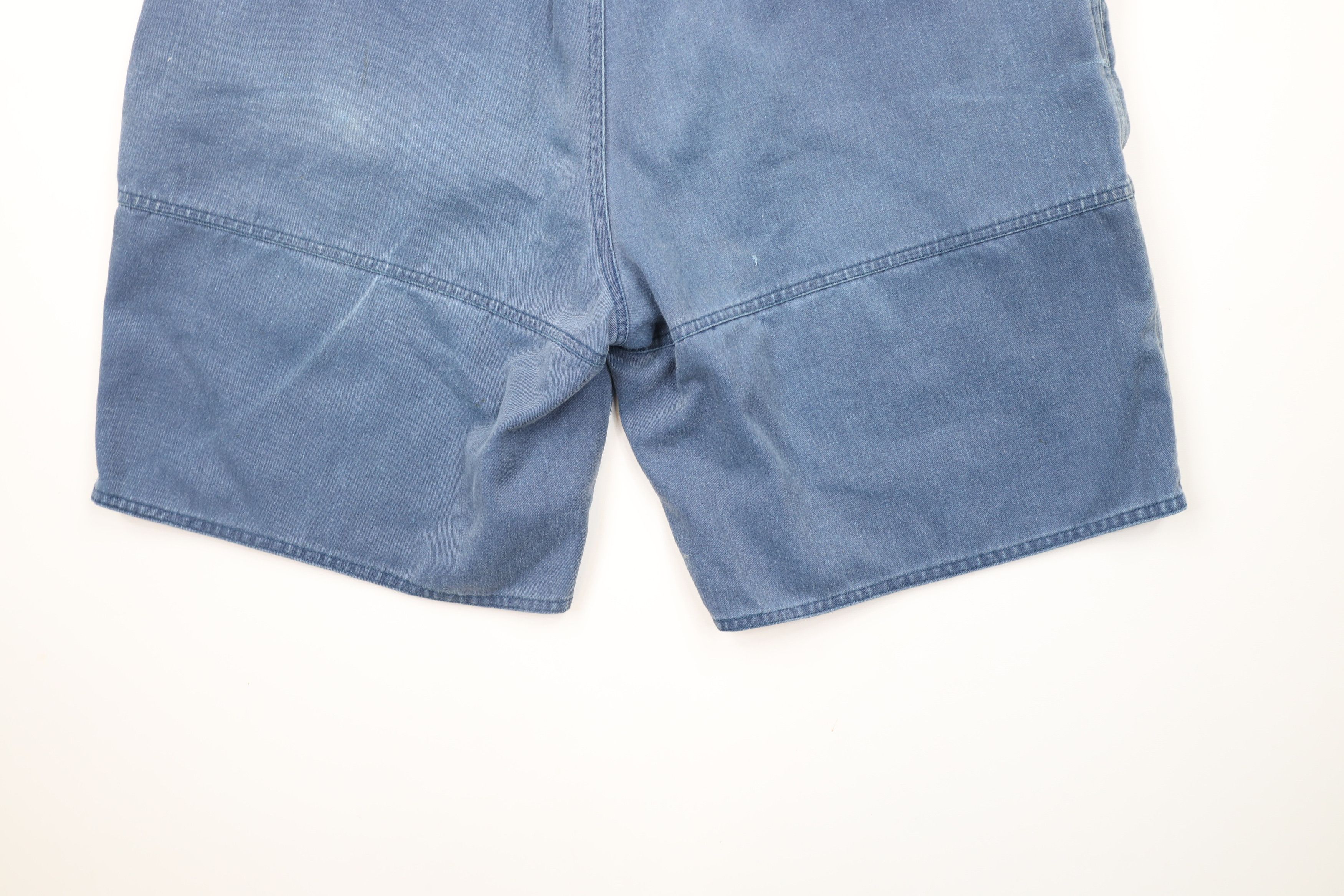 Vintage Vintage 90s Streetwear Stonewash Pleated Cargo Shorts Blue Size US 36 / EU 52 - 13 Thumbnail