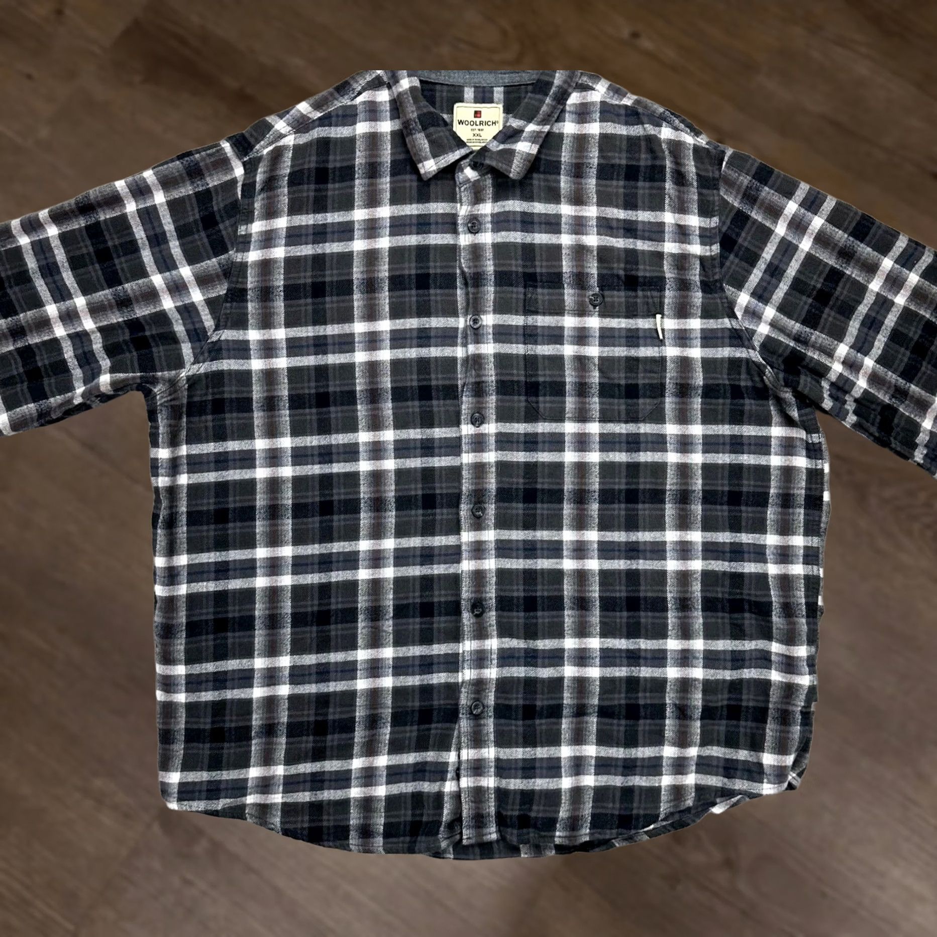 Vintage Woolrich Shirt Mens 2XL Gray Check Flannel 100% Cotton Button Up Long Sleeve Size US XXL / EU 58 / 5 - 1 Thumbnail