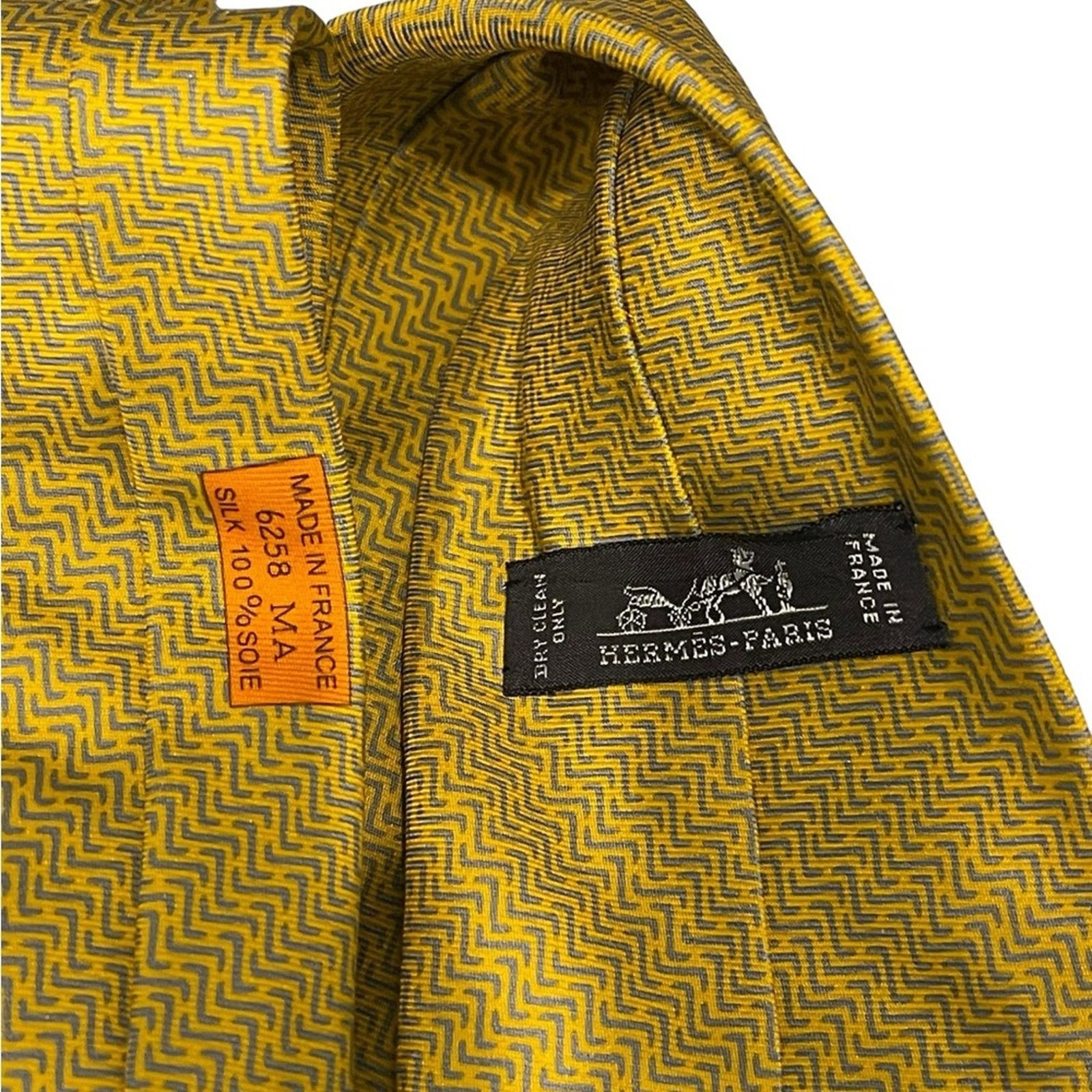 Hermes Hermès 6258 silk tie made in france Size ONE SIZE - 4 Thumbnail