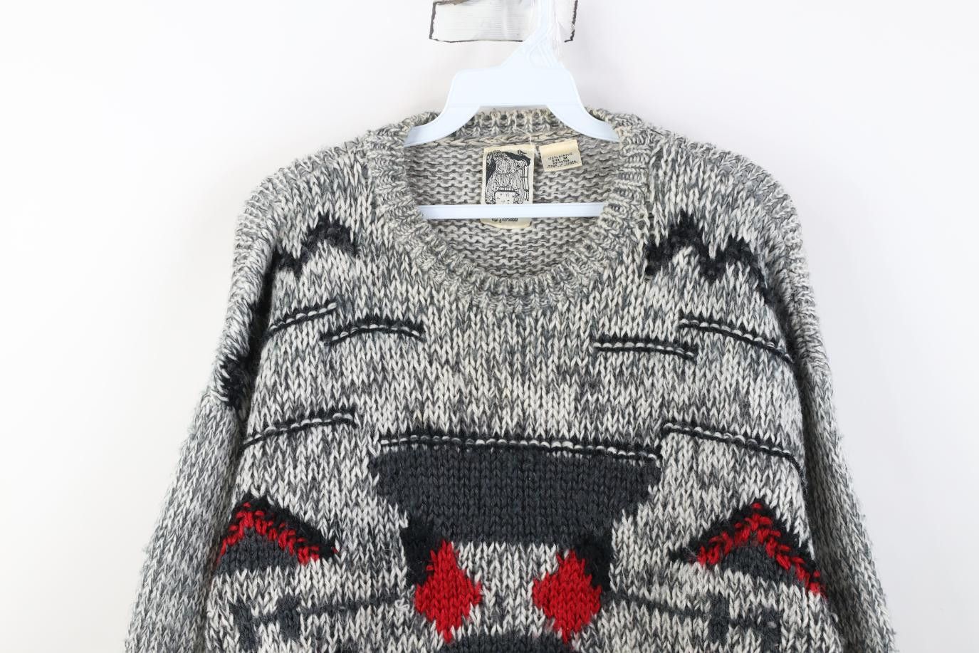 Vintage Vintage 90s Streetwear Geometric Chunky Knit Sweater Size US M / EU 48-50 / 2 - 2 Thumbnail