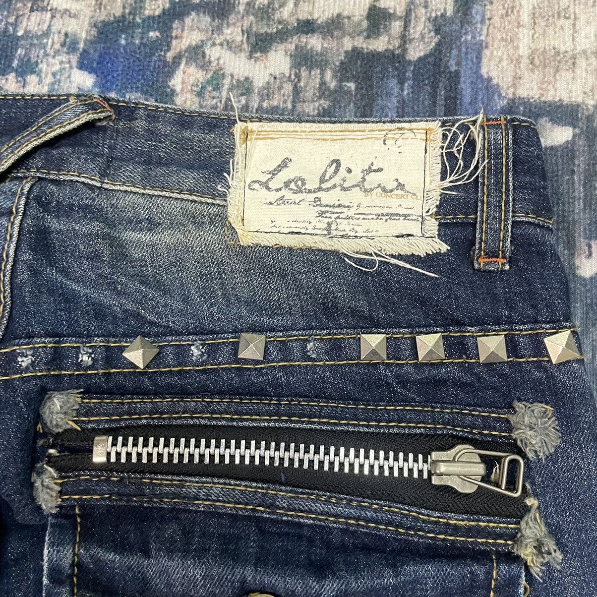 Hysteric Glamour 🇯🇵 LOLITA concert club catclaws distressed flare exotic denim Size 31" - 19 Thumbnail