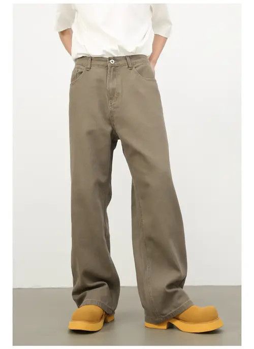 Japanese Brand × Jean Pants Retro elastic waist men's loose casual wide leg jeans Size US 32 / EU 48 - 1 Thumbnail