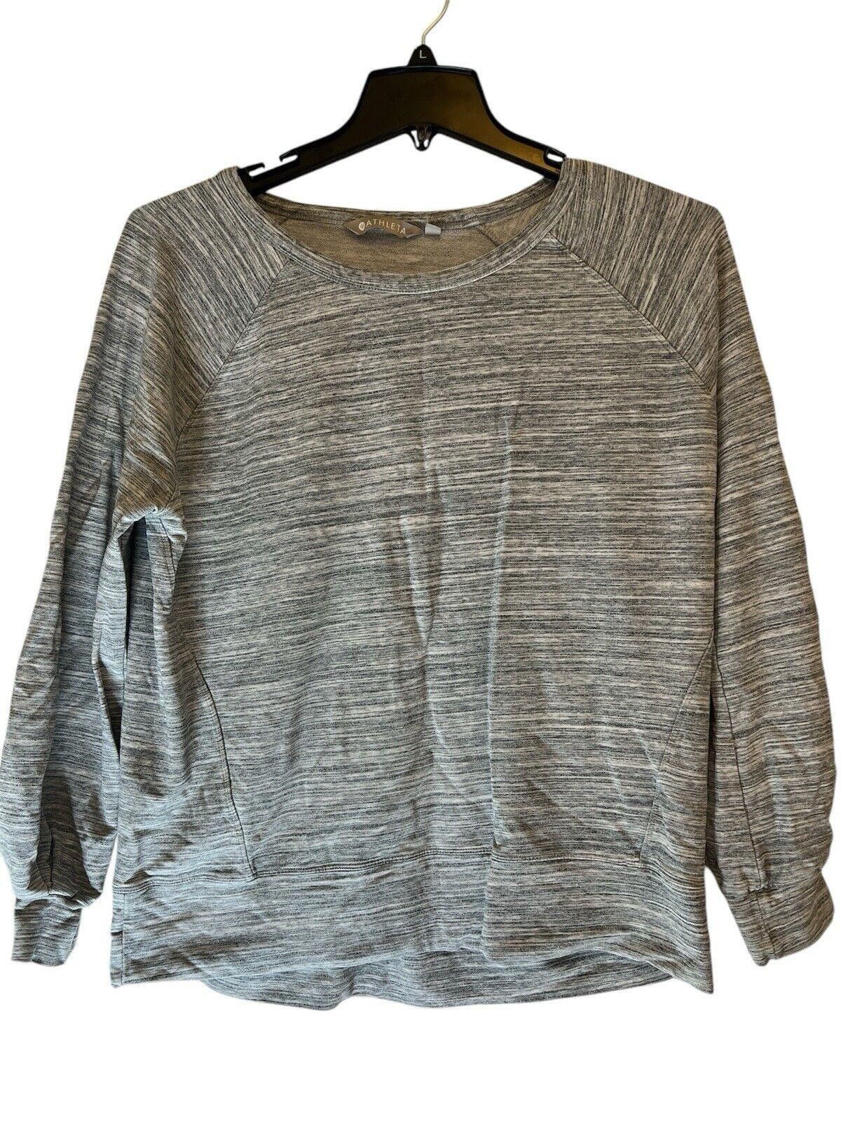 Designer Athleta Women's Scoop Neck Long Sleeve Heather Gray Shirt Size M / US 6-8 / IT 42-44 - 1 Thumbnail