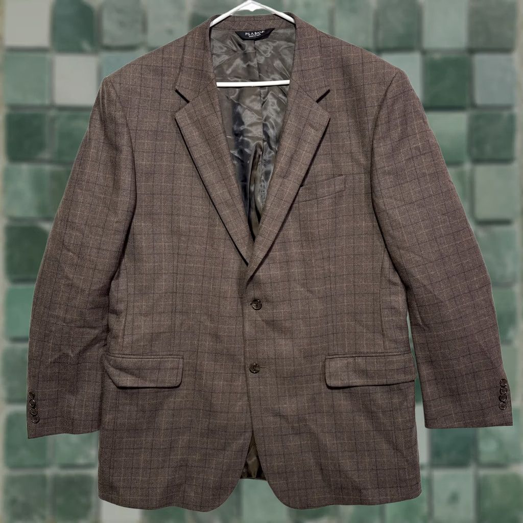 Jos. A. Bank Jos. A. Bank Brown Plaid Wool Blazer 46 Long Traditional Fit Two-Button Notch Lapel Jacket Blazer Men Modern Formal Jacket Only Regular Size XS-?? Size 46R - 1 Thumbnail