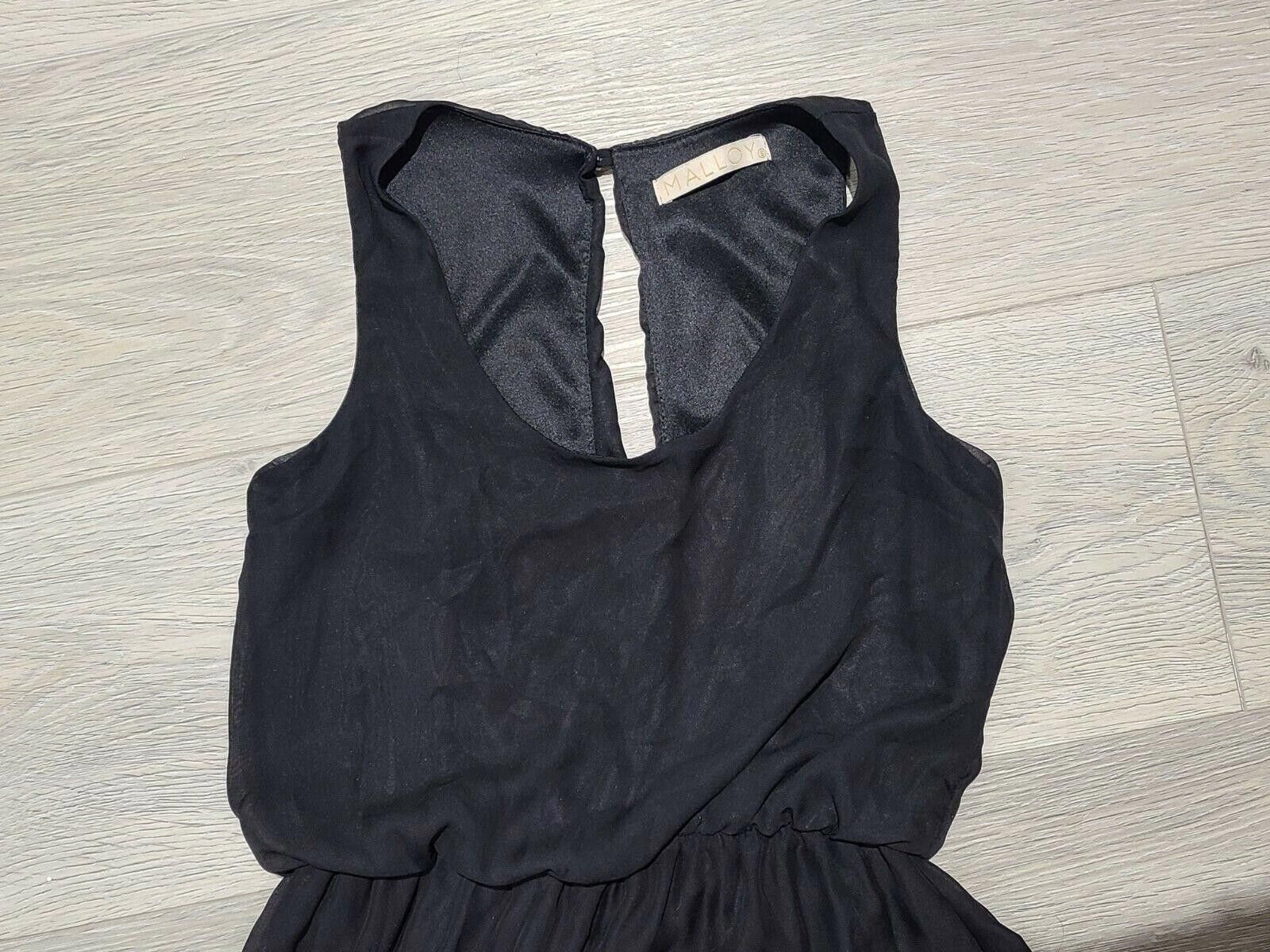 Designer Malloy Dress Medium Black Sheer Maxi Small Short slip Size S / US 4 / IT 40 - 3 Thumbnail