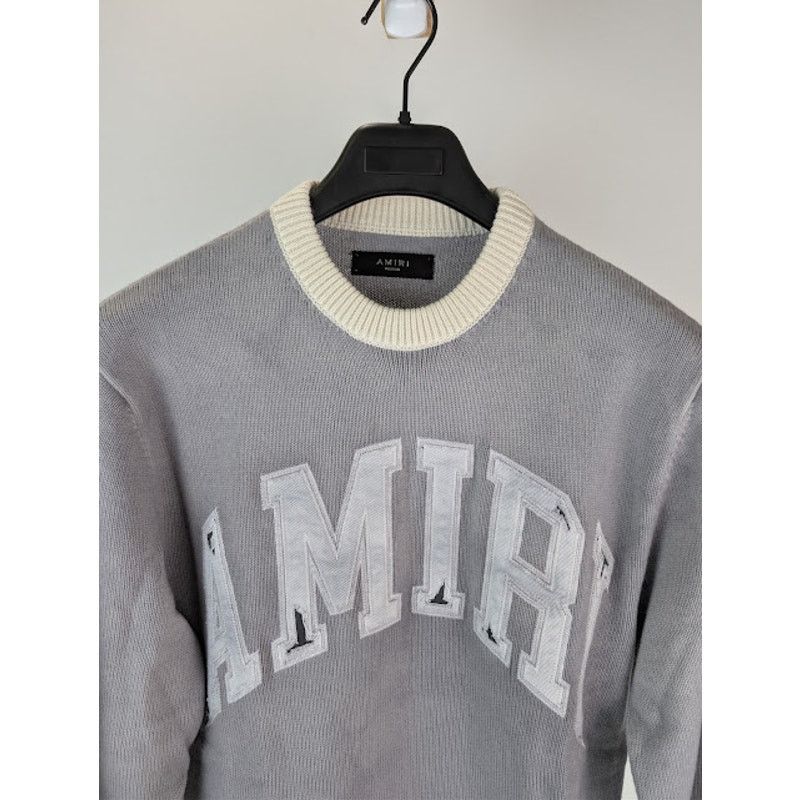 Amiri o1rshd1 Vintage Cashmere Crew Sweater in Grey Size US M / EU 48-50 / 2 - 7 Thumbnail