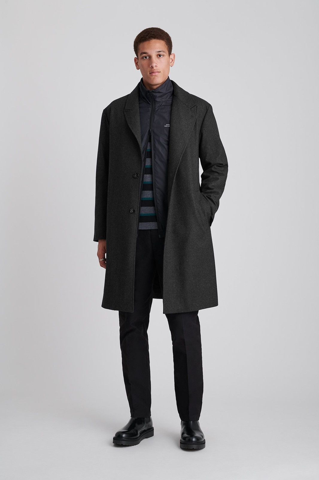 Saturdays NYC Saturdays NYC Kawano Wool Overcoat in black Size US XS / EU 42 / 0 - 1 Thumbnail