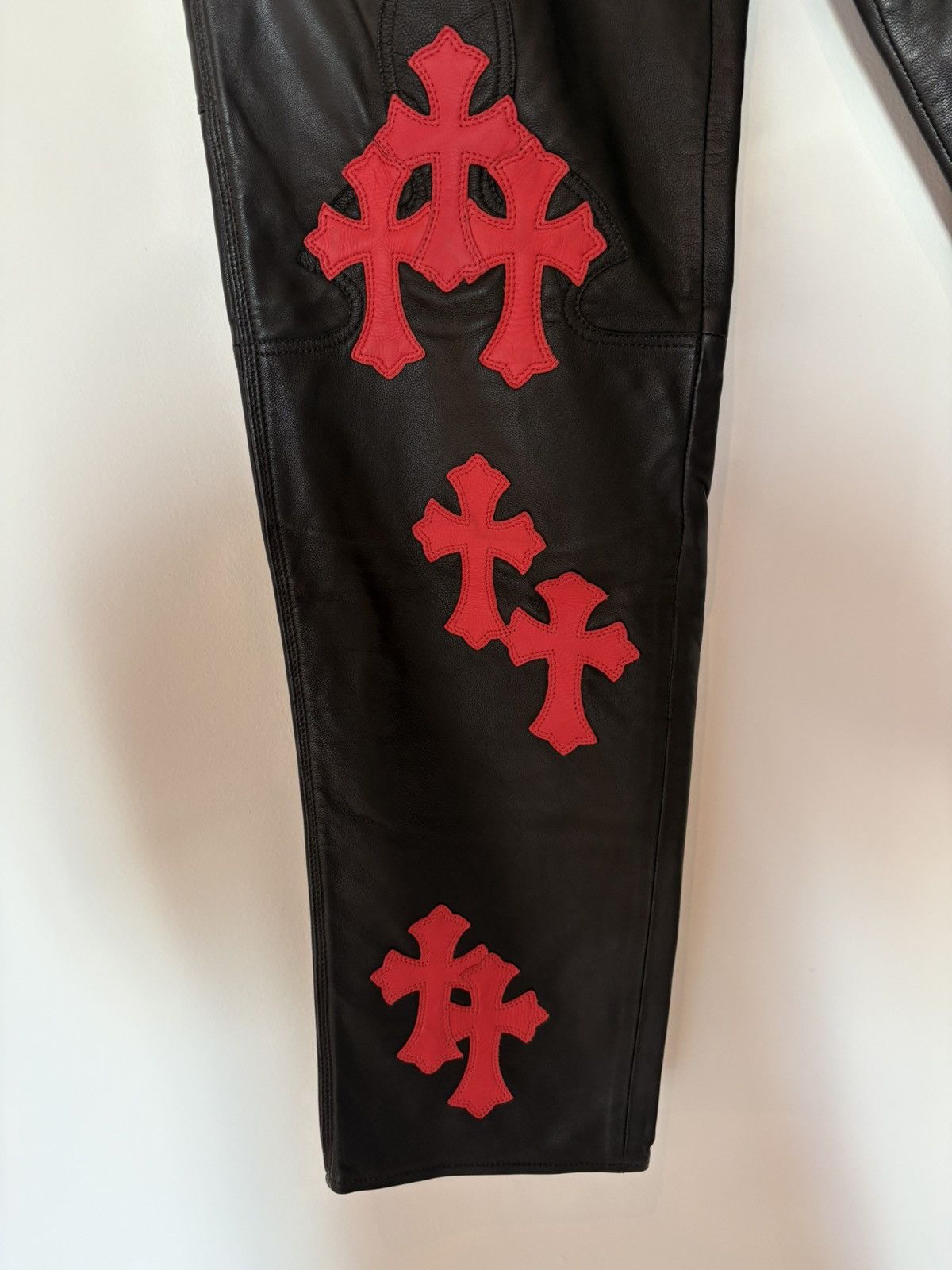 Chrome Hearts Chrome Hearts Leather Flooded Pants (1of1) 🔥👹🔥 Size US 26 / EU 42 - 5 Thumbnail
