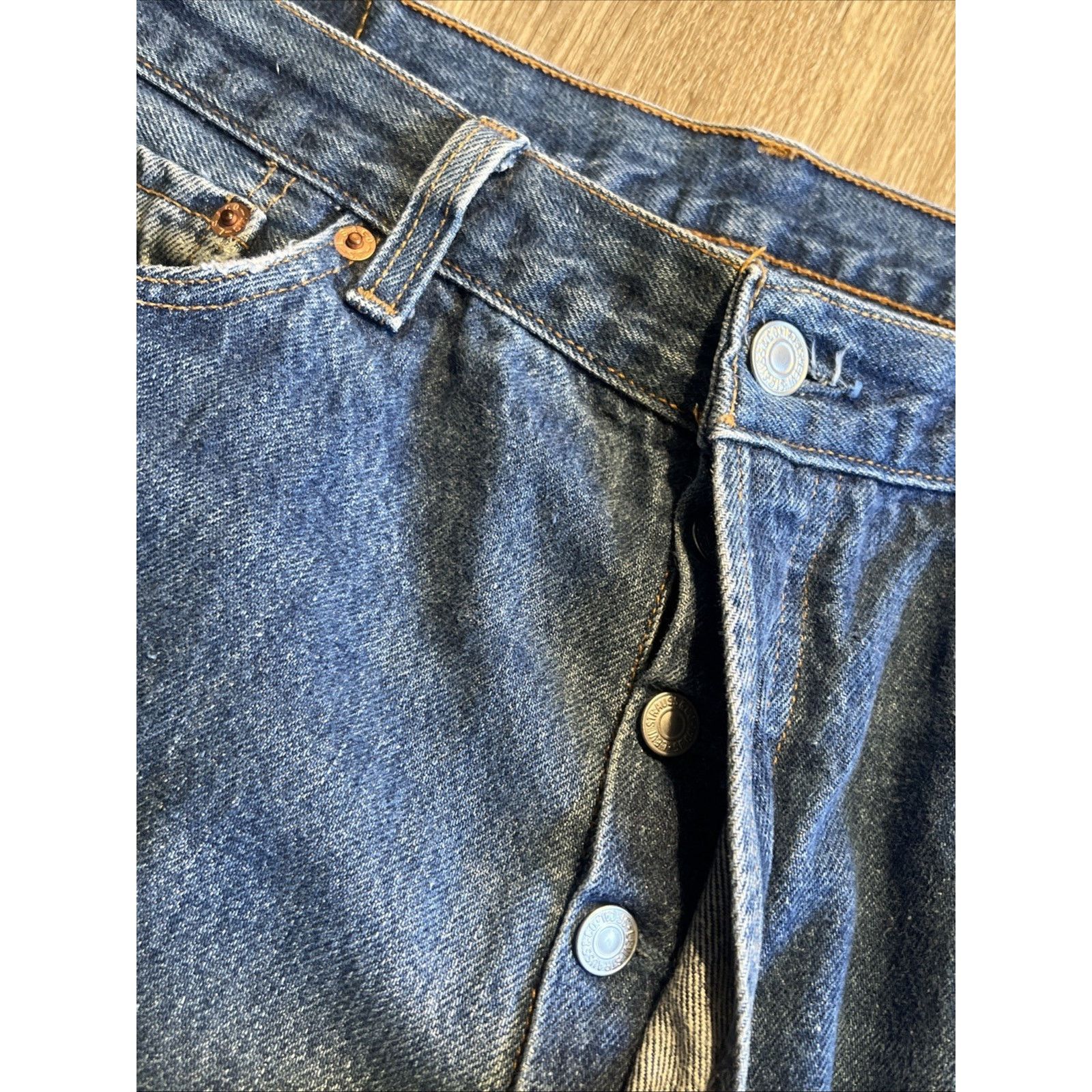 Levi's Vintage Levis 501 Jeans 34x26 90s Blue USA Made Denim Hige Size US 34 / EU 50 - 11 Thumbnail