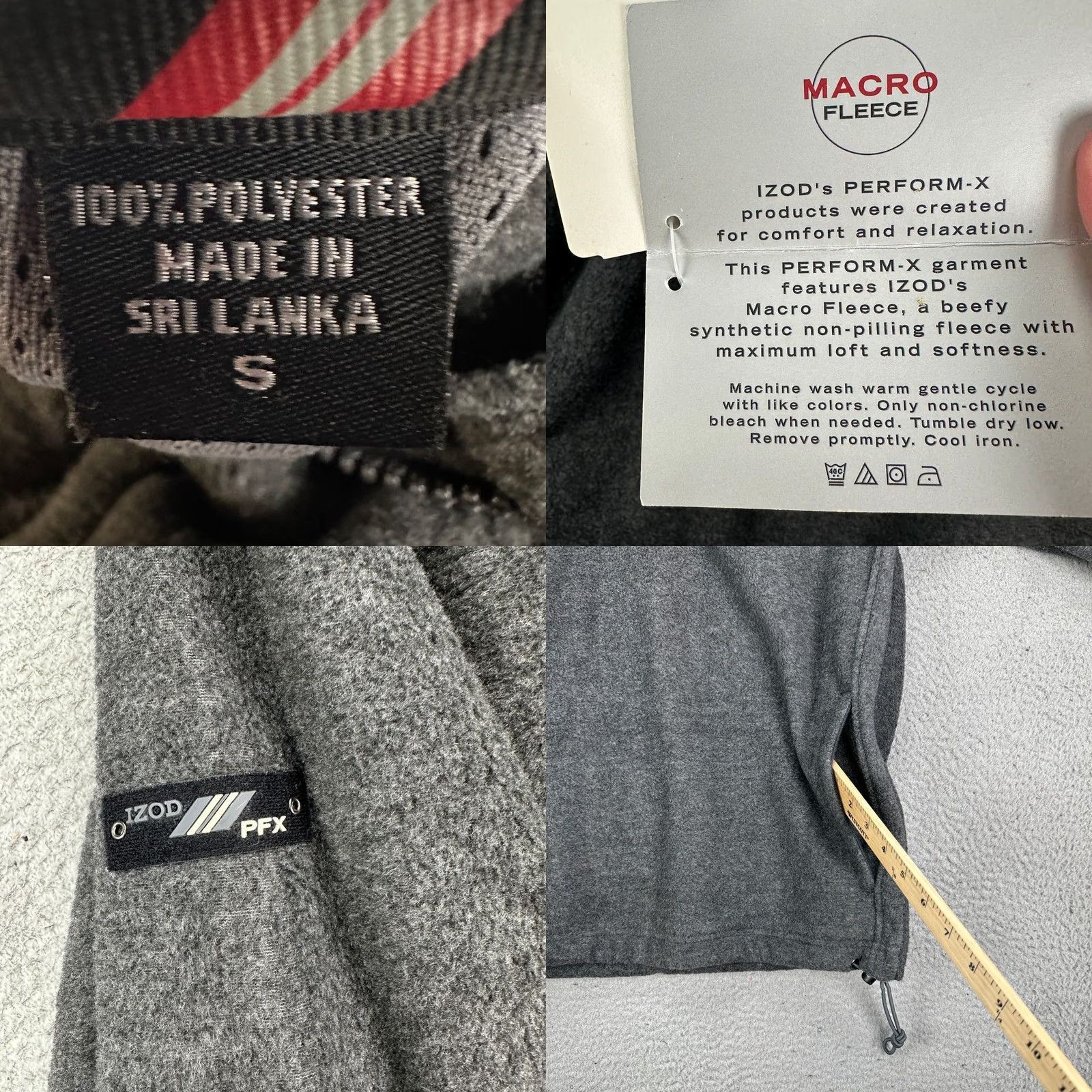 Izod IZOD PerformX Macro Fleece Pullover Jacket Mens SMALL Grey 1/4 Zip Long Sleeve Casual Outdoor Winter VINTAGE No Size US S / EU 44-46 / 1 - 8 Thumbnail