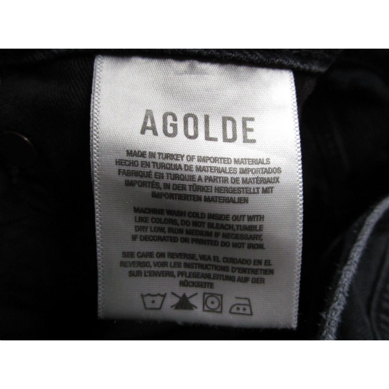 Agolde AGOLDE Jeans Women 25 Black 90s Mid Rise Straight Leg Denim Pants Size 25x28-Inch Cotton Womens Size 42" / US 20 - 4 Thumbnail